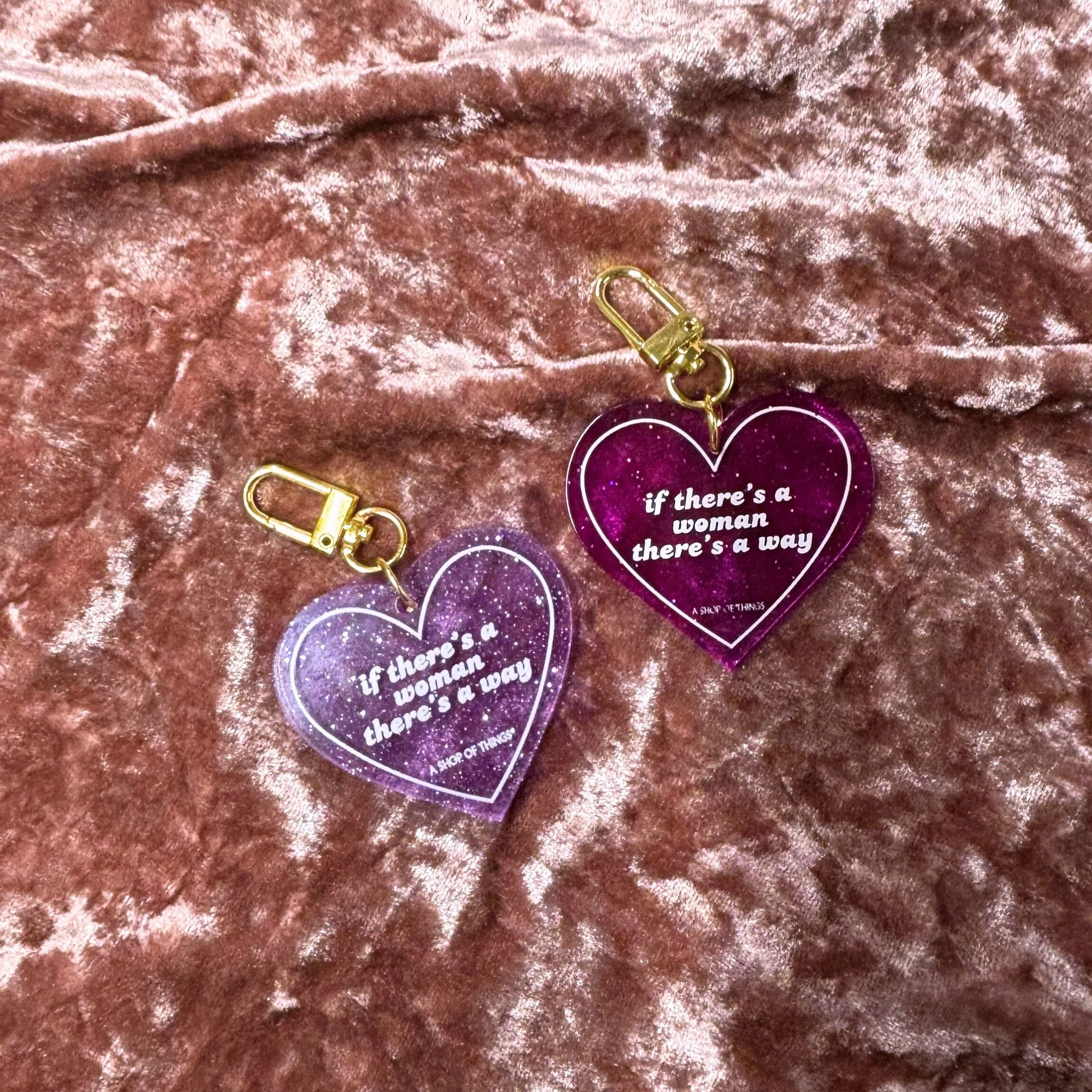 If There's A Woman There's A Way Heart Shaped Keychain - Image 9