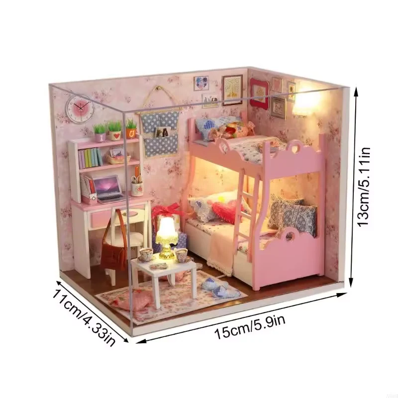 In the Mood for Love Dollhouse Kit - Miniature Wizardi Roombox Kit with LED Light F07M51-69-3012-A - Image 5