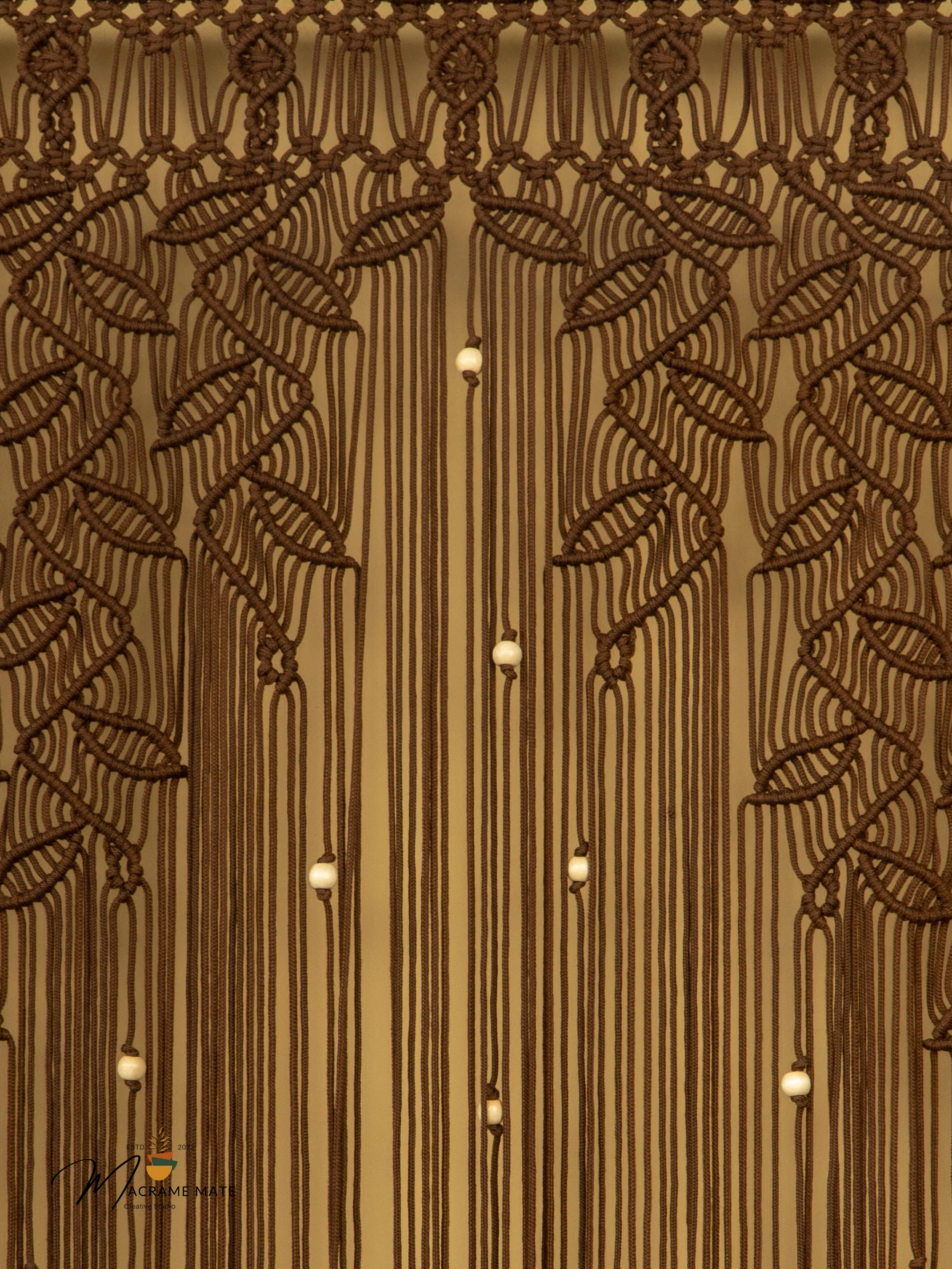 Indigo Brown Macrame Leaf Door Curtain - Image 10