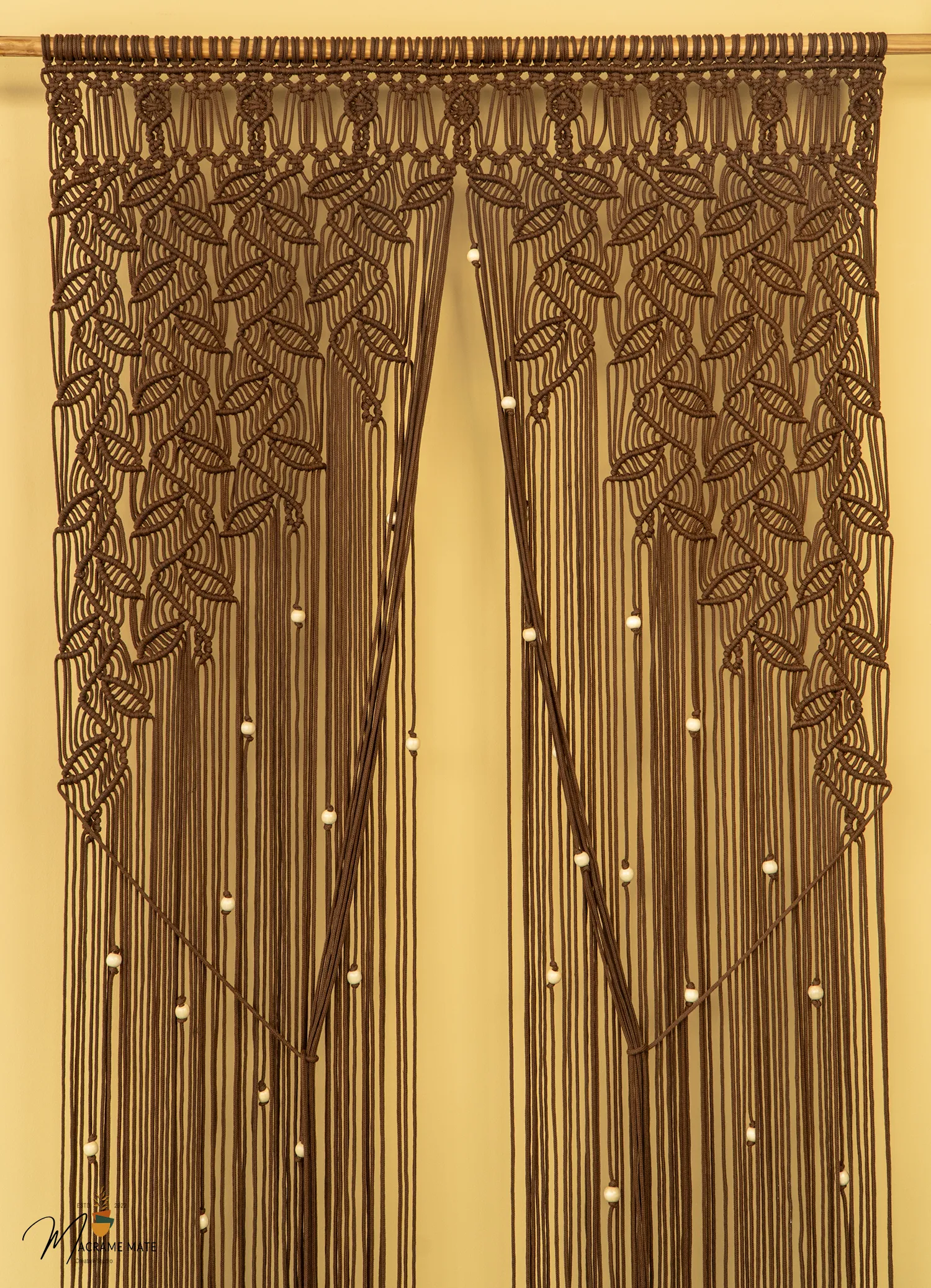 Indigo Brown Macrame Leaf Door Curtain - Image 12