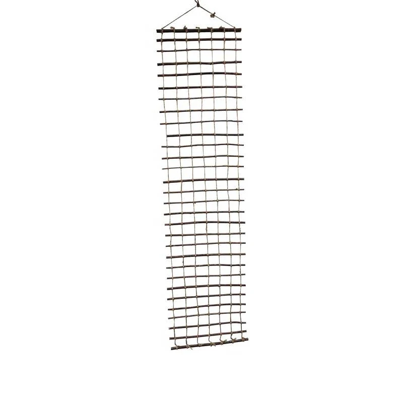 Indoor Outdoor Wall Hanging Willow Wood and Jute Garden Trellis - Image 2