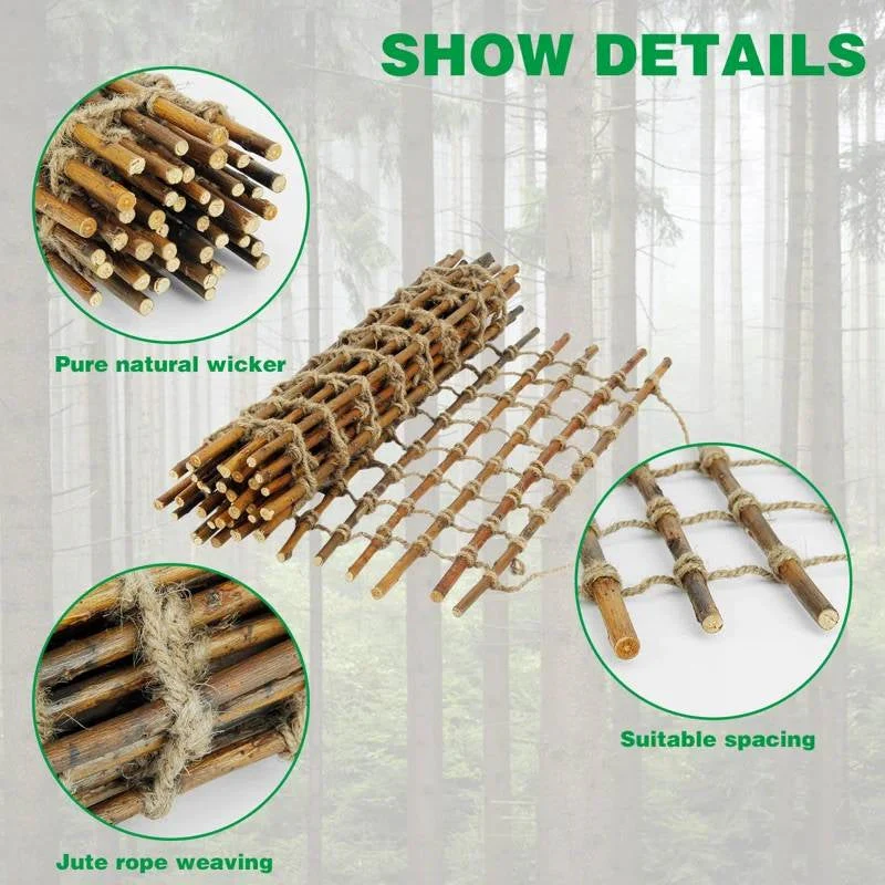 Indoor Outdoor Wall Hanging Willow Wood and Jute Garden Trellis - Image 4