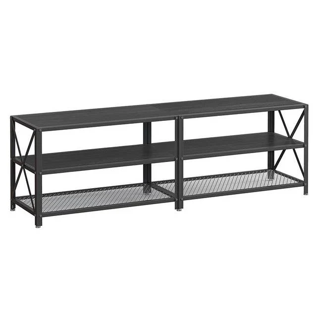 Industrial Black Metal Wood TV Stand Entertainment Center for TV up to 70-inch - Image 2