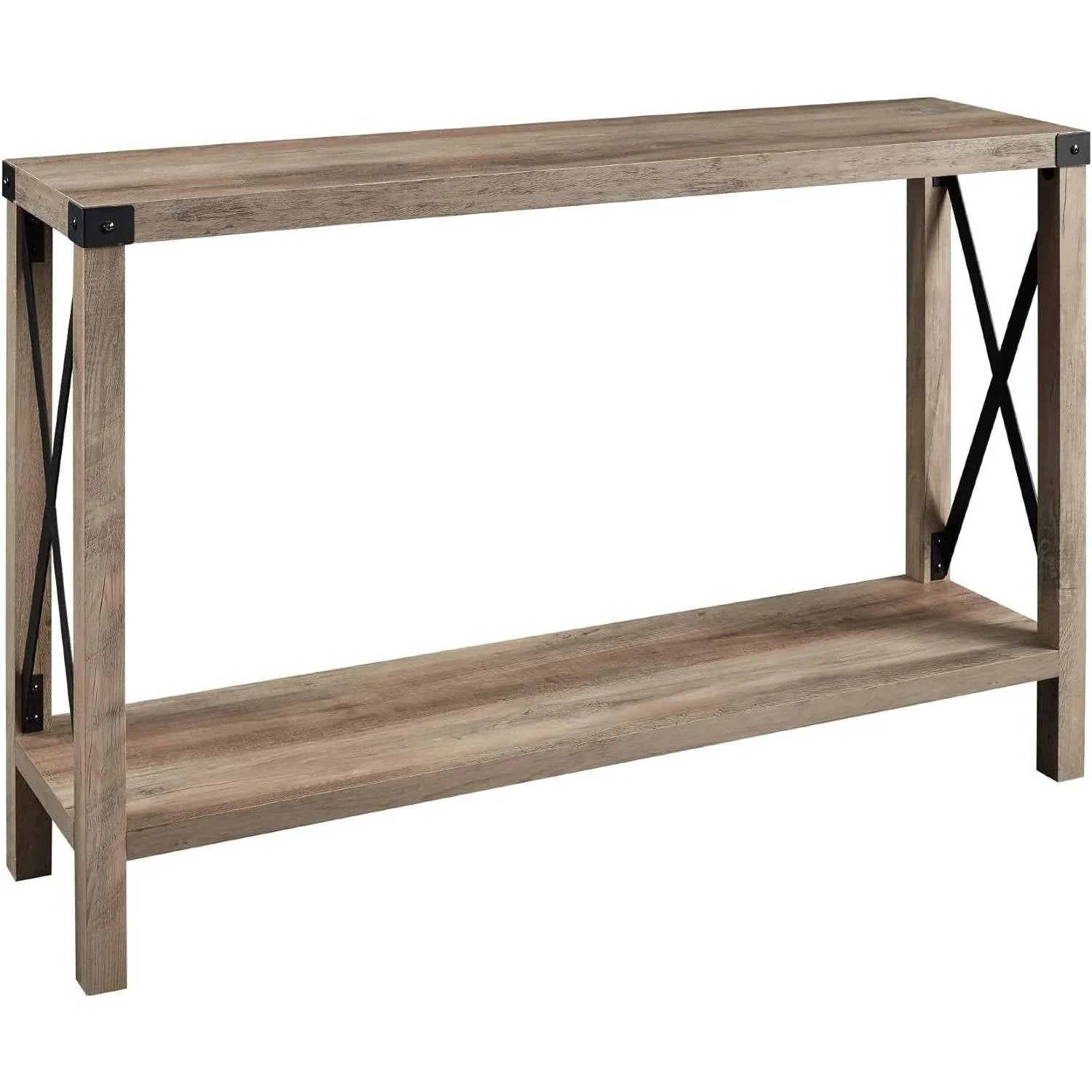 Industrial Farmhouse Entryway Table / Console Table in Taupe Grey Wood Finish - Image 4