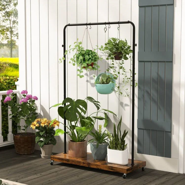 Industrial Style Heavy Duty Metal Pipe Clothes Garment Rack with Bottom Shelf - Image 2