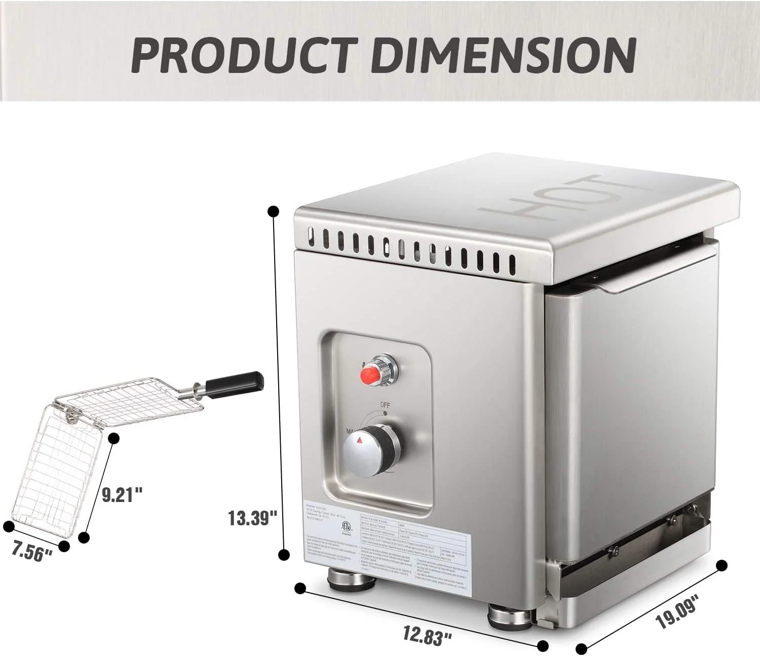 Infrared Propane Gas Grill Tabletop, Stainless Steel Small Barbecue Grill GB5916 - Image 2