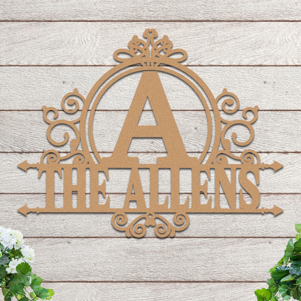 Initial Scroll Family Name Sign - Image 3