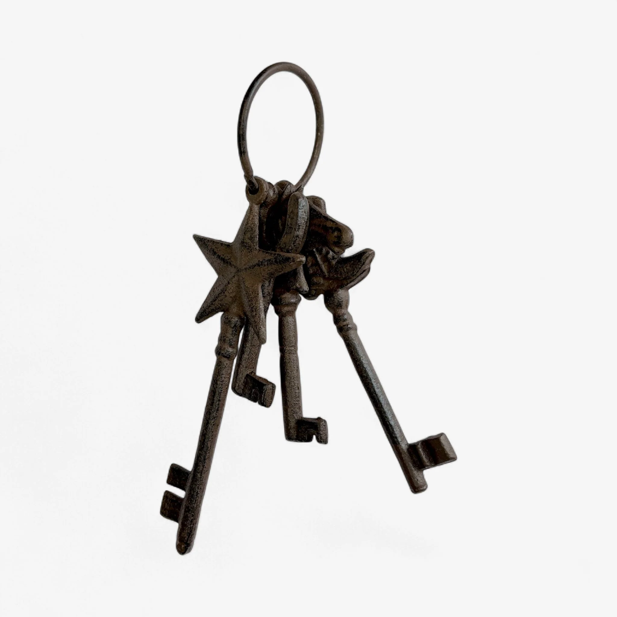 Antique Key Set with Ring, Rustic Cast Iron Home Decor Accents - Image 6