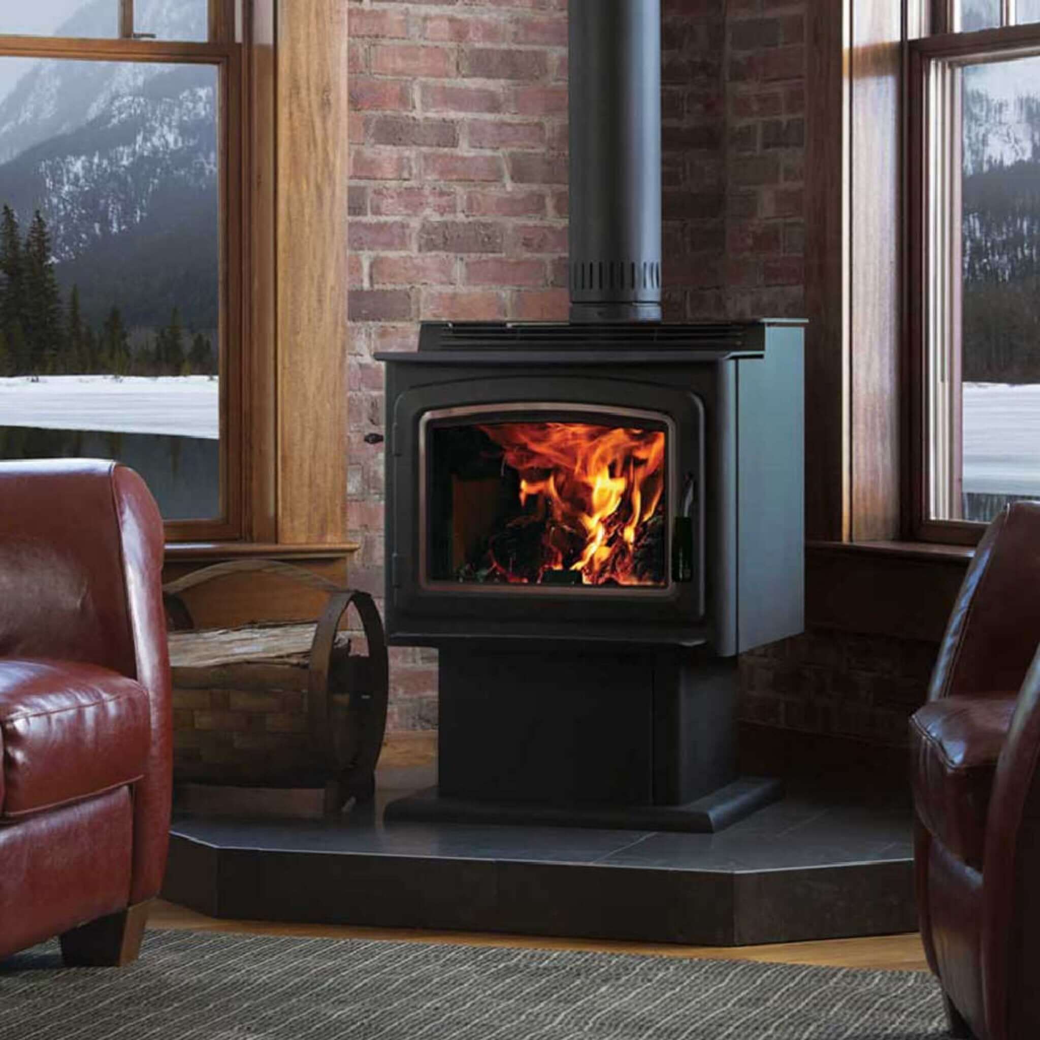 Ironstrike Grandview Wood Burning Stove W/ Air Boost Timer, 76K-100K BTU [GV230/300GL] (SAK58216) - Image 3