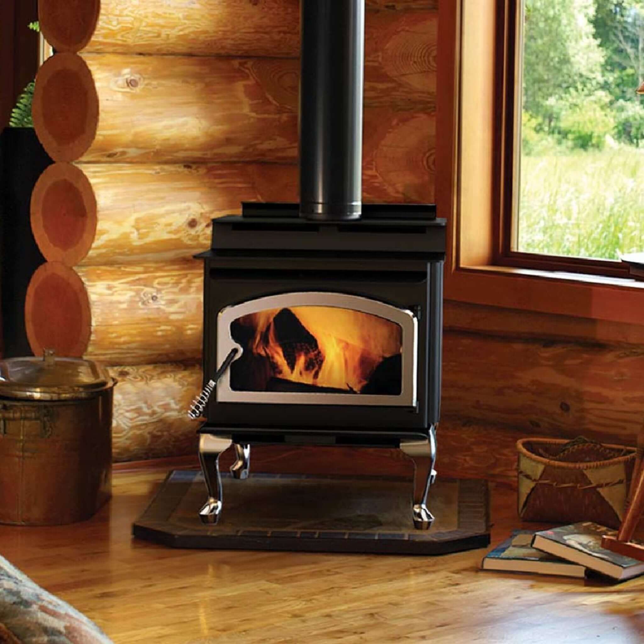 Ironstrike Striker S160 Premium Wood Burning Stove With Traditional Black Door (SAK72045) - Image 4