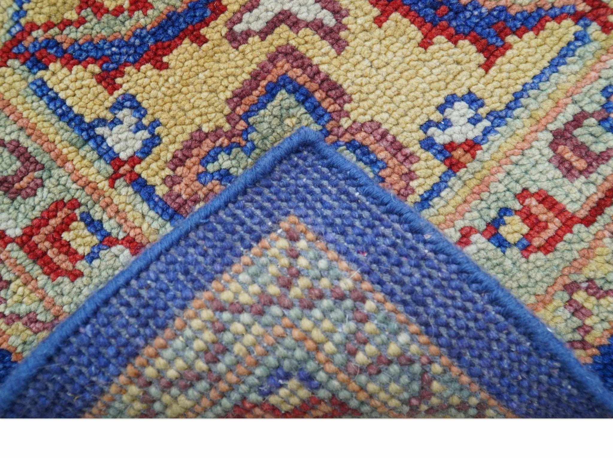 Isfahan Custom Made Traditional Blue And Beige Hand Knotted Wool Rug - Image 6