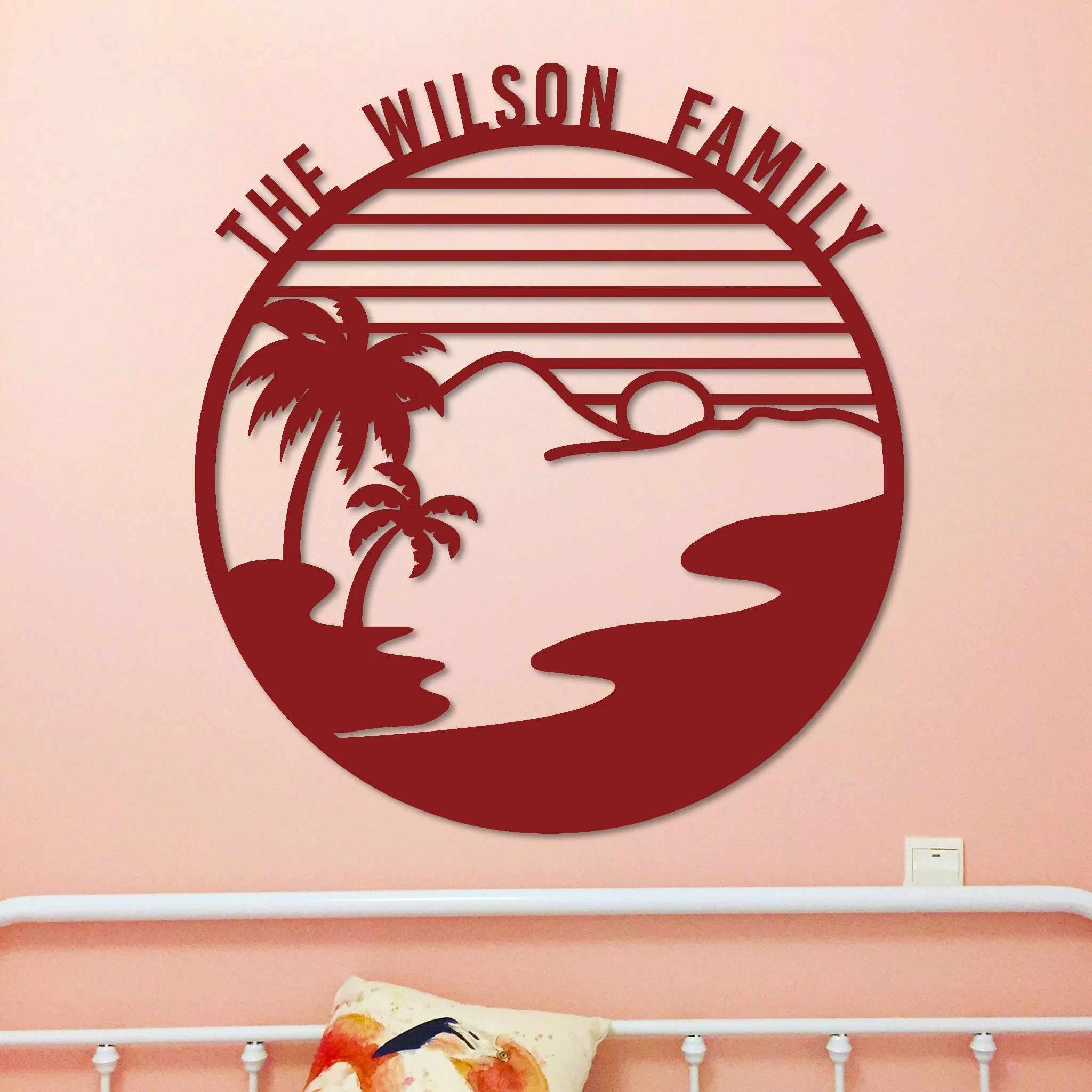 Island Sunset Circle Name Sign - Image 12