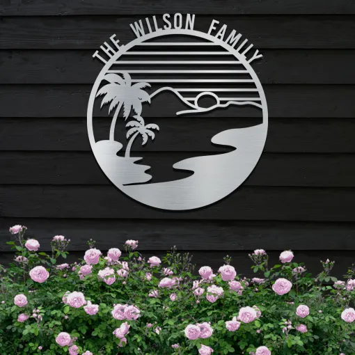 Island Sunset Circle Name Sign - Image 5