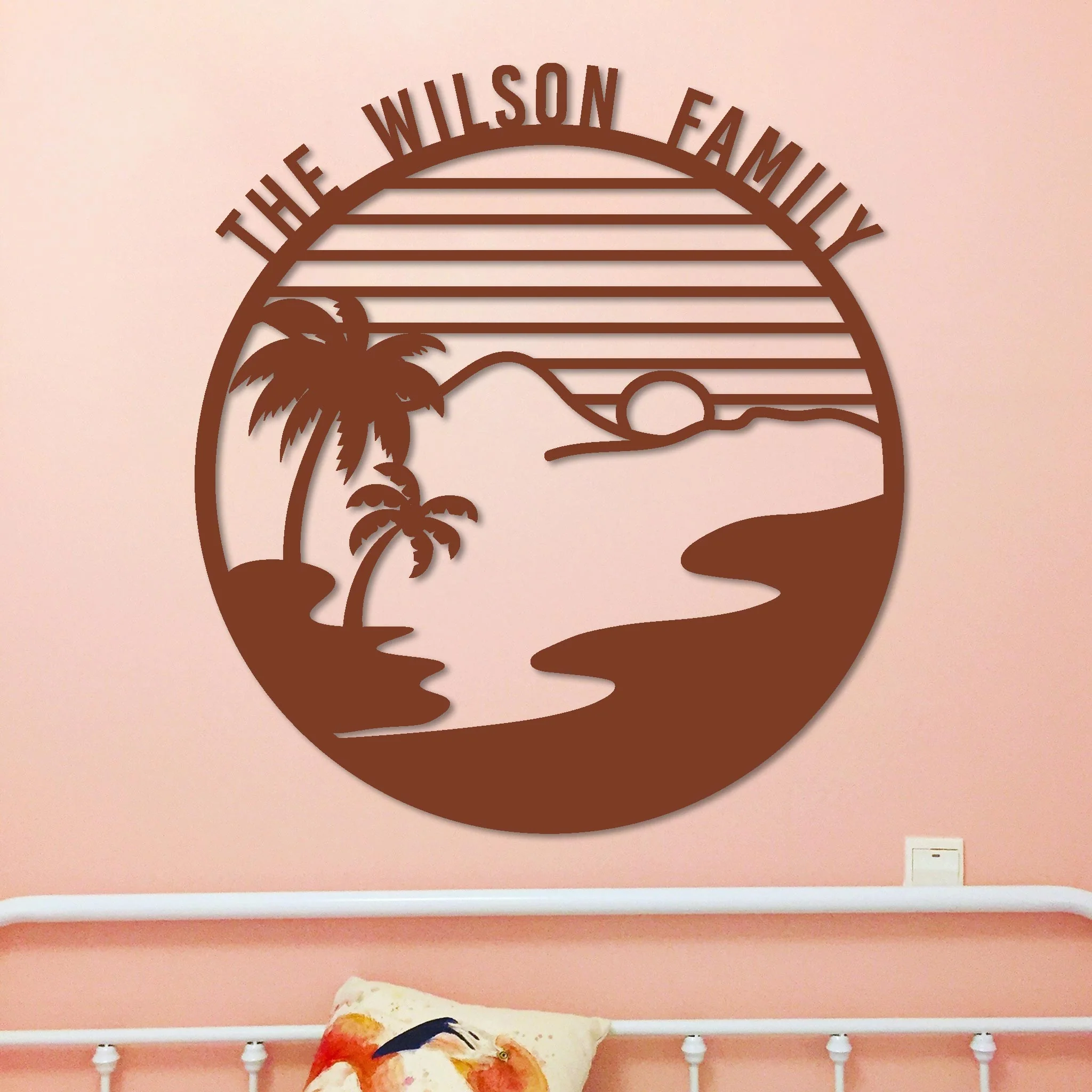 Island Sunset Circle Name Sign - Image 8