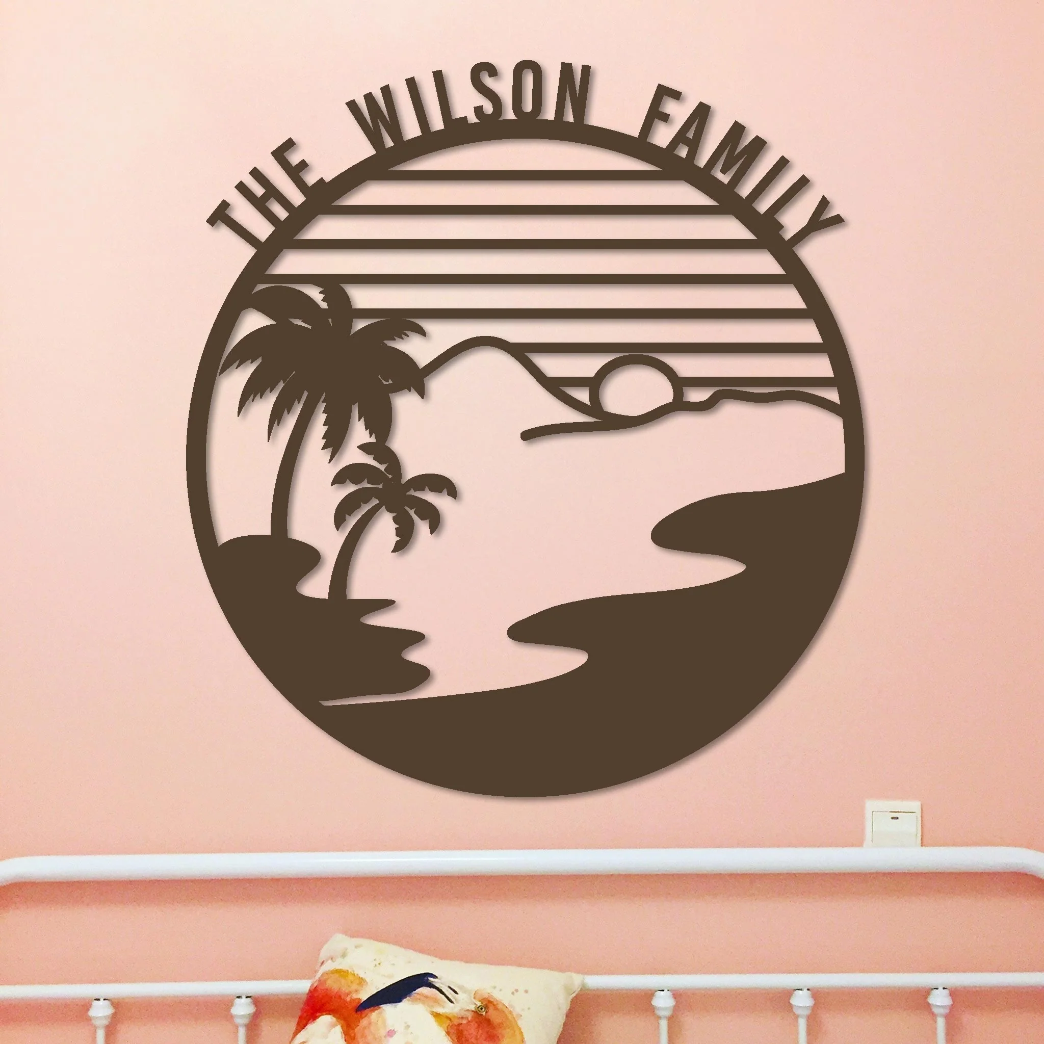 Island Sunset Circle Name Sign - Image 9