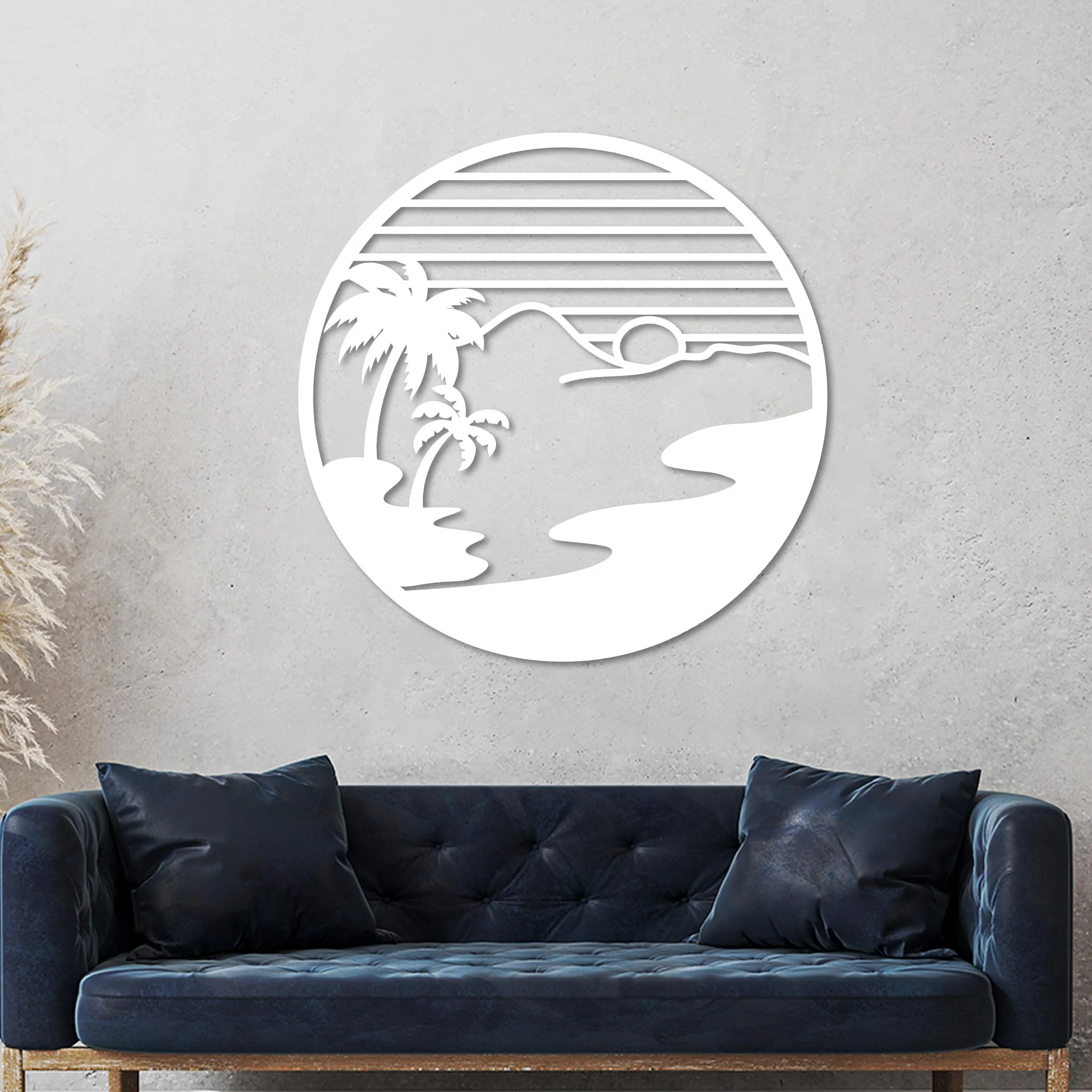 Island Sunset Circle Sign - Image 2