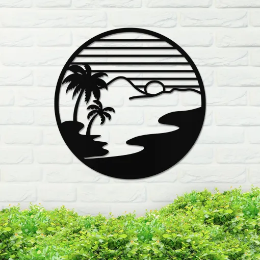 Island Sunset Circle Sign - Image 4