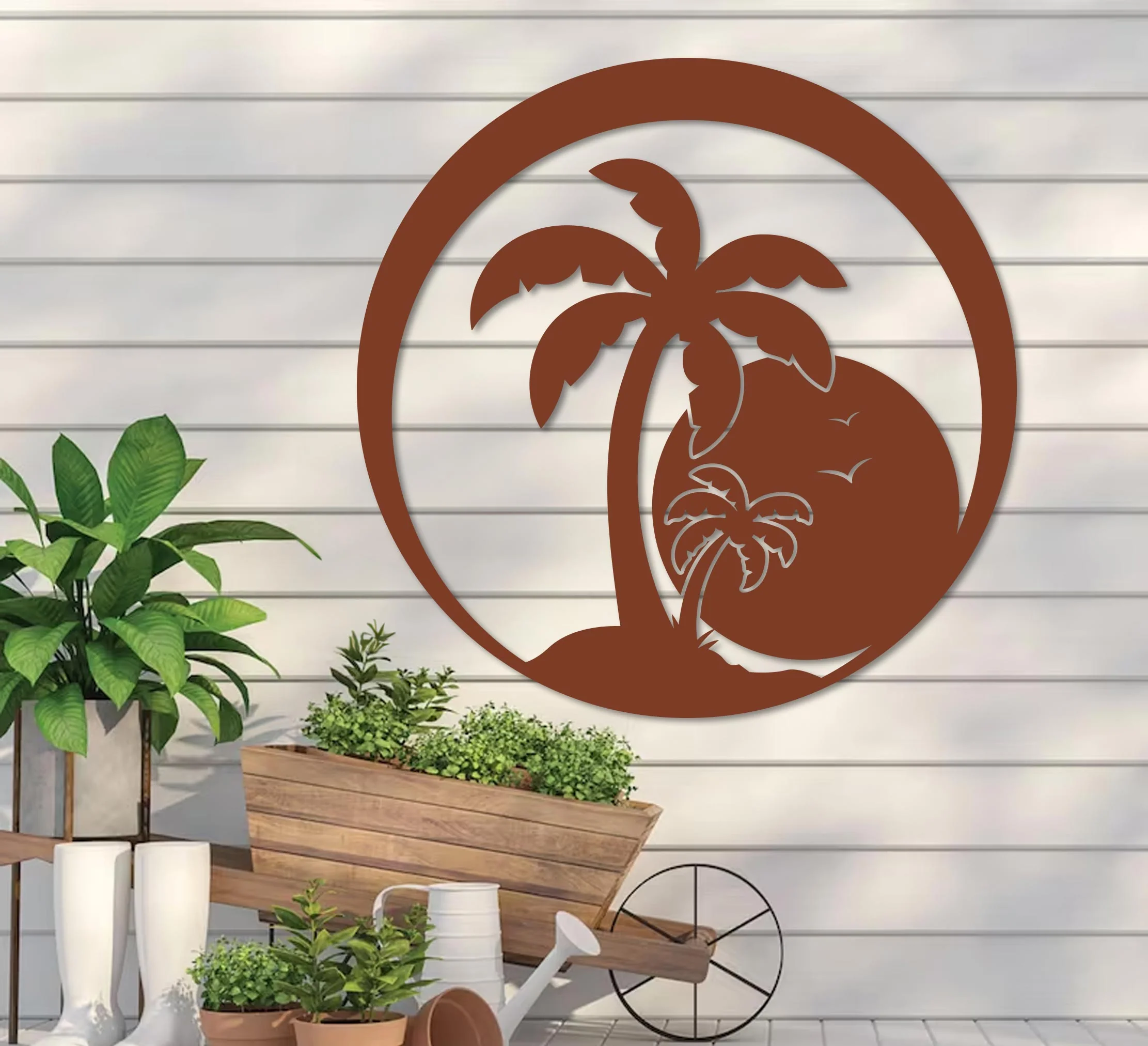 Island Sunset Palm Sign - Image 10