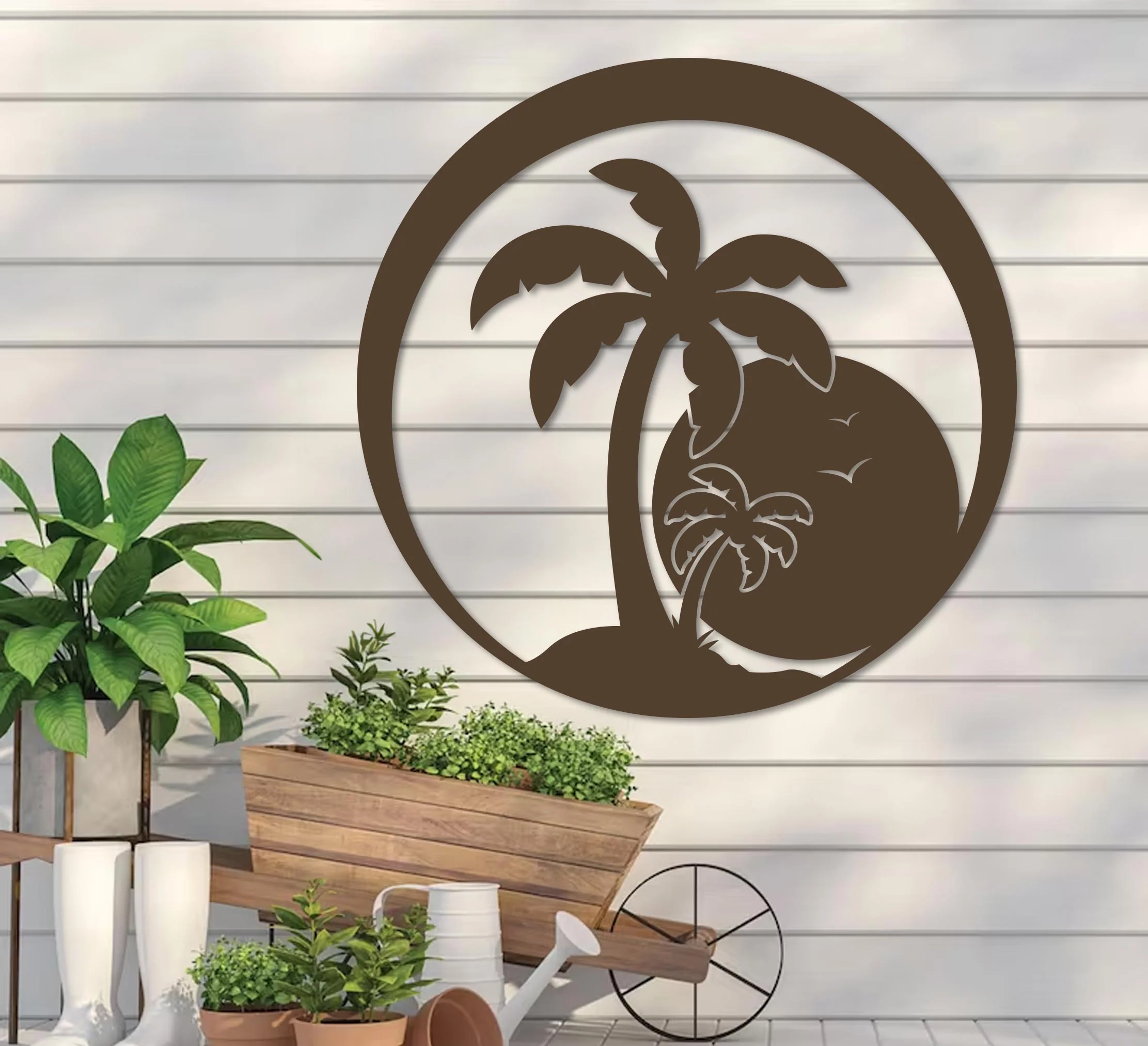 Island Sunset Palm Sign - Image 11