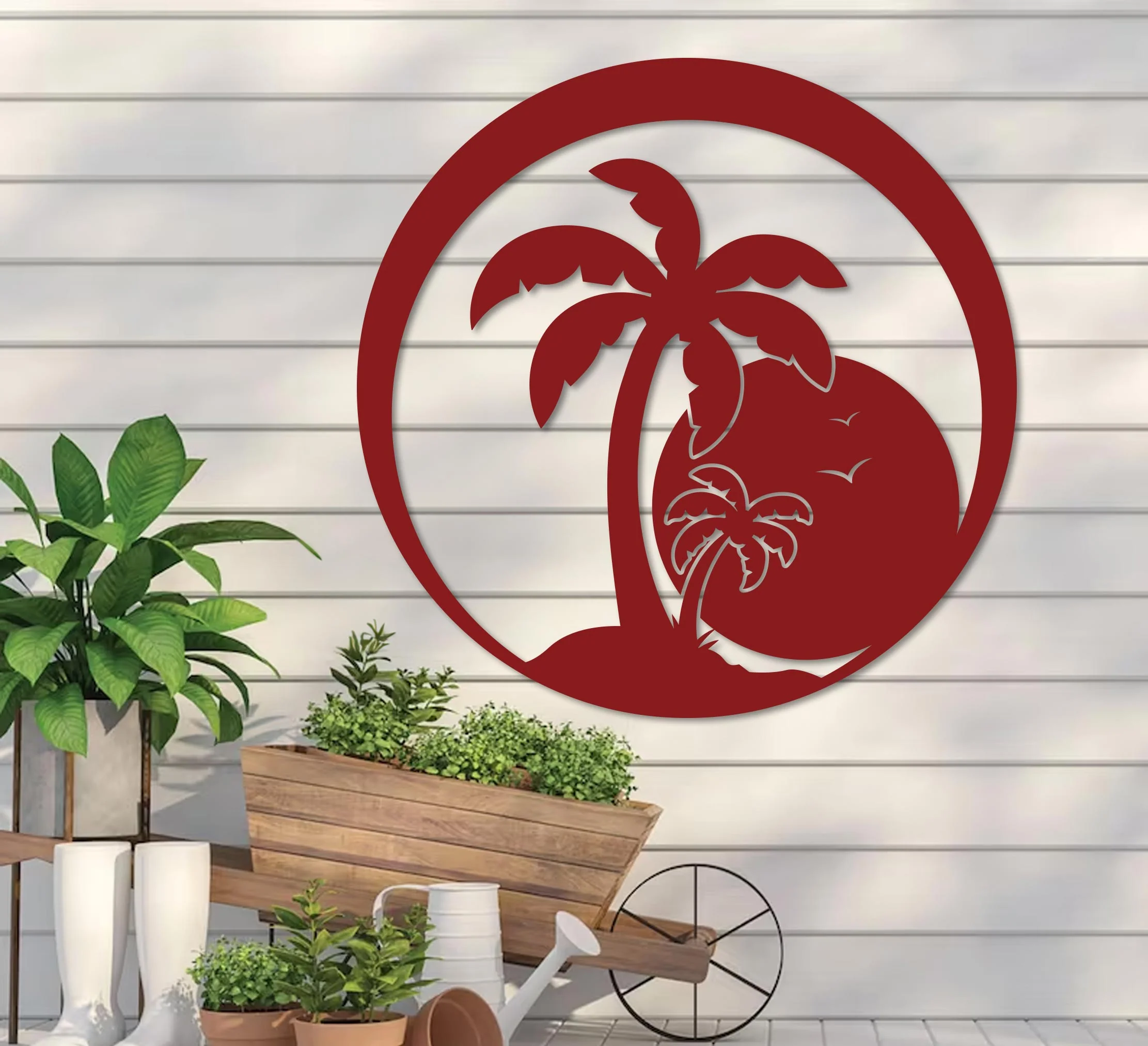Island Sunset Palm Sign - Image 2