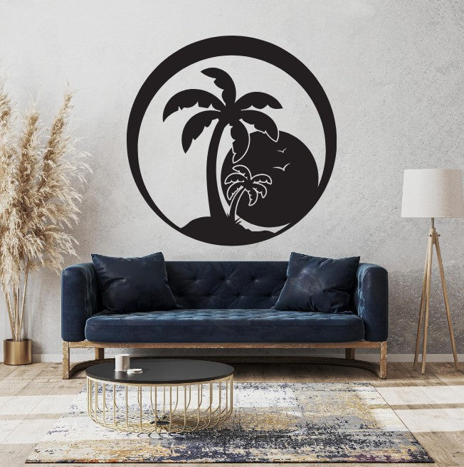 Island Sunset Palm Sign - Image 4