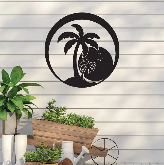 Island Sunset Palm Sign - Image 5
