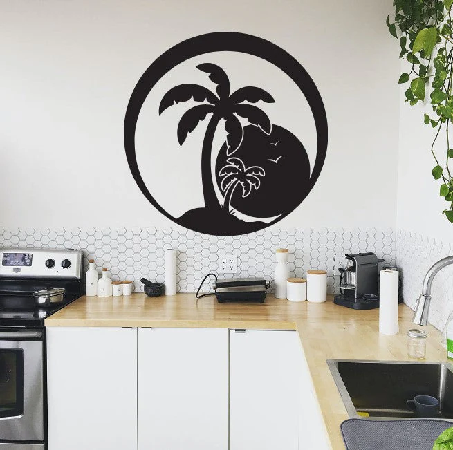 Island Sunset Palm Sign - Image 6