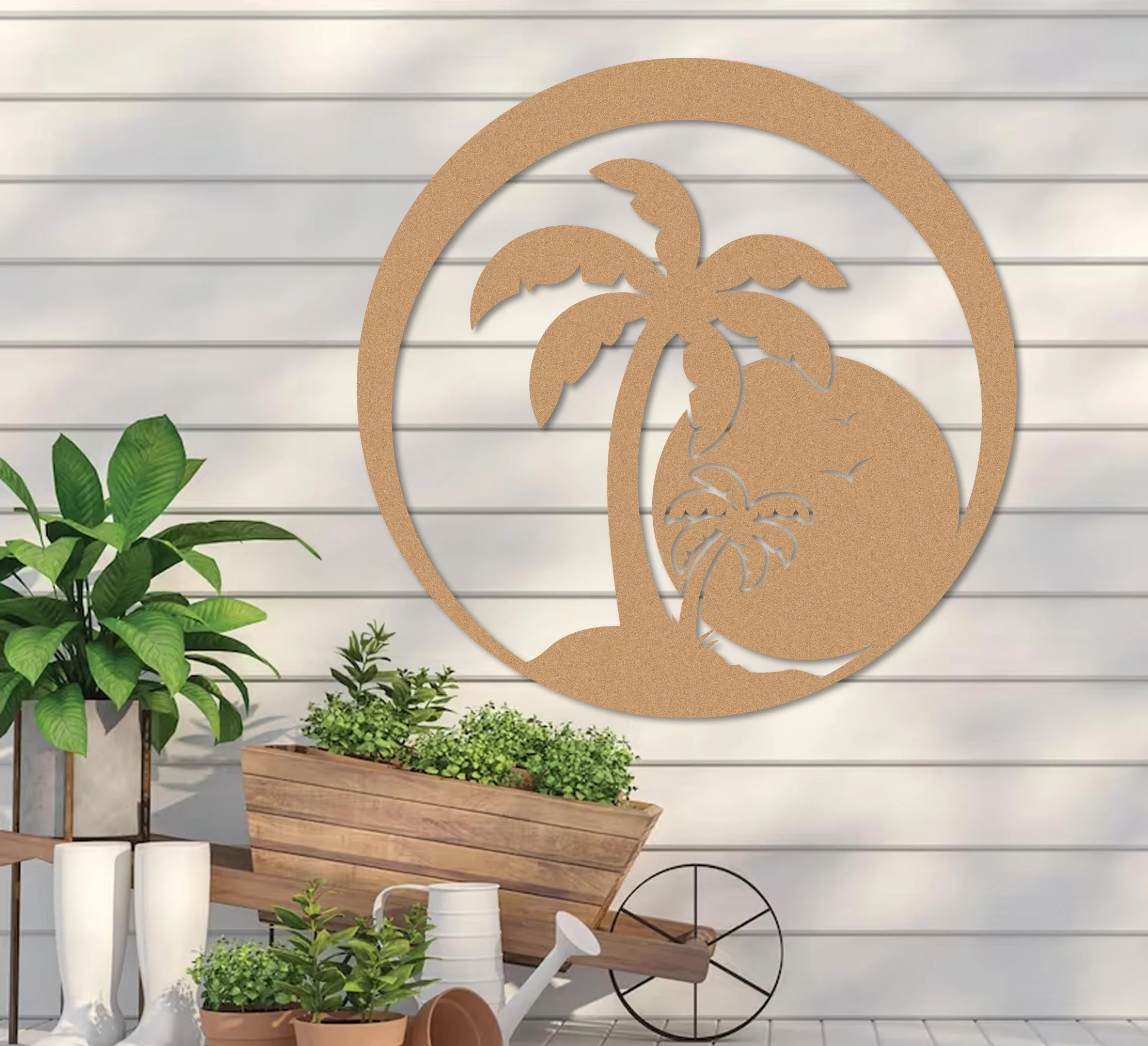 Island Sunset Palm Sign - Image 9