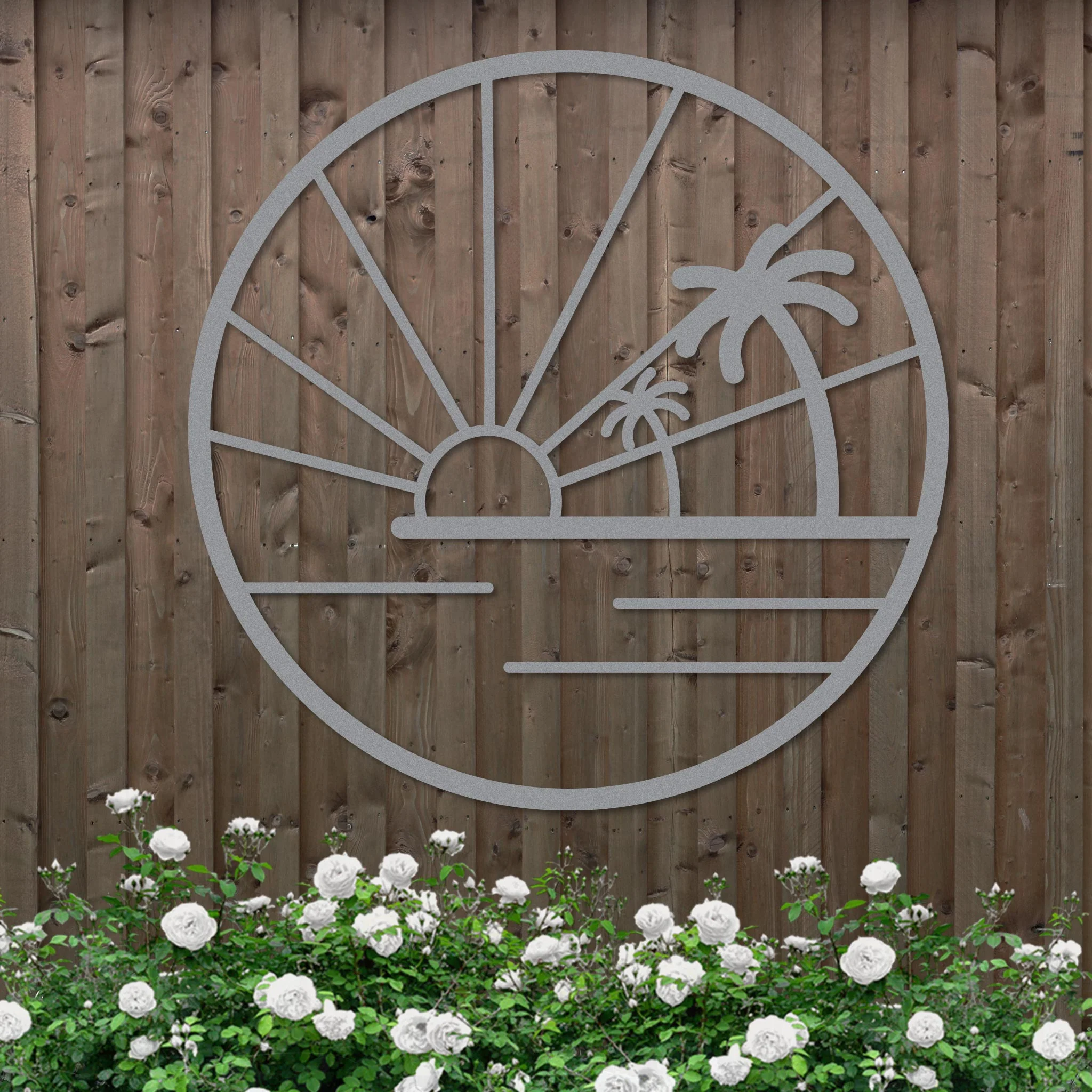 Island Sunset Palms Circle Sign - Image 3