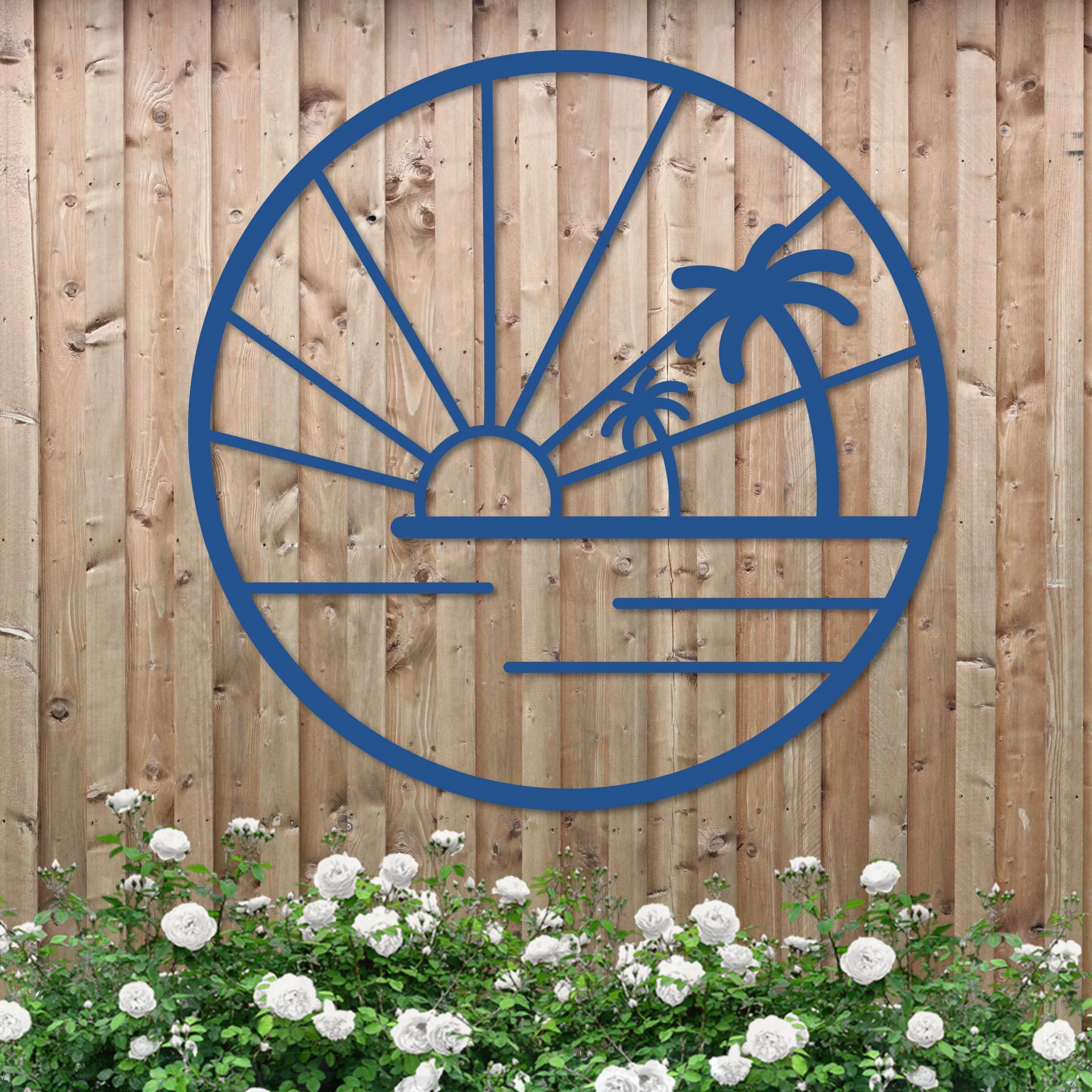 Island Sunset Palms Circle Sign - Image 4