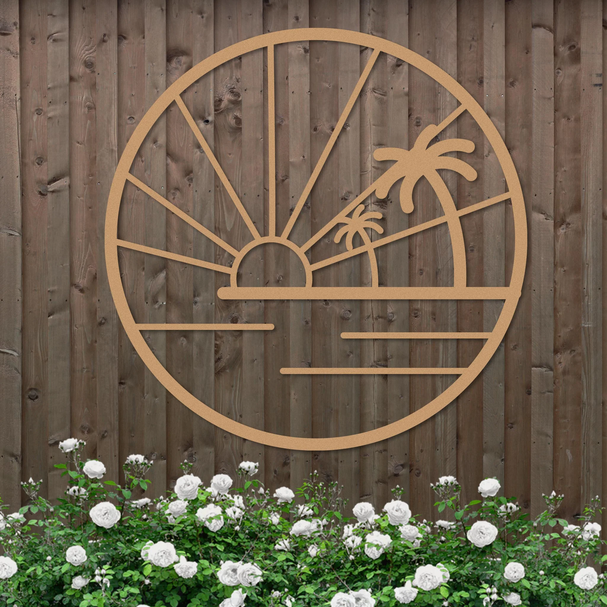 Island Sunset Palms Circle Sign - Image 5