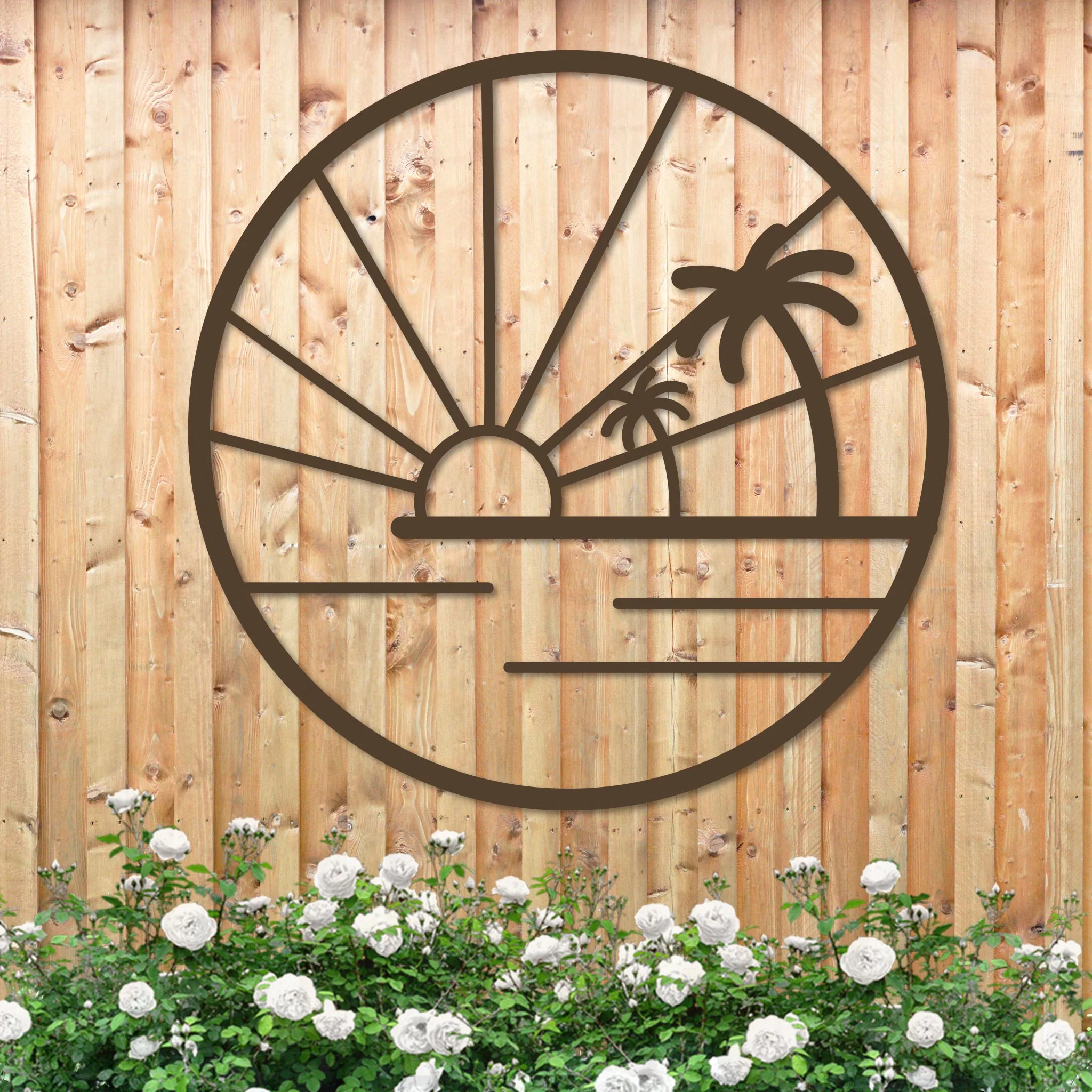 Island Sunset Palms Circle Sign - Image 7