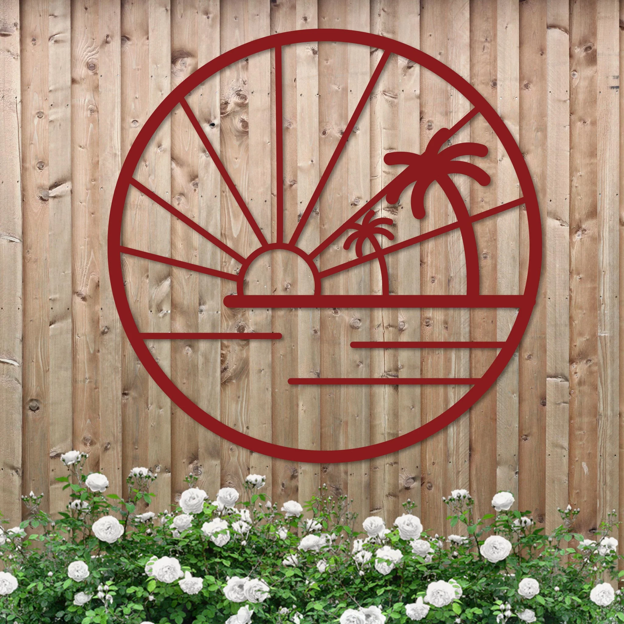 Island Sunset Palms Circle Sign - Image 8