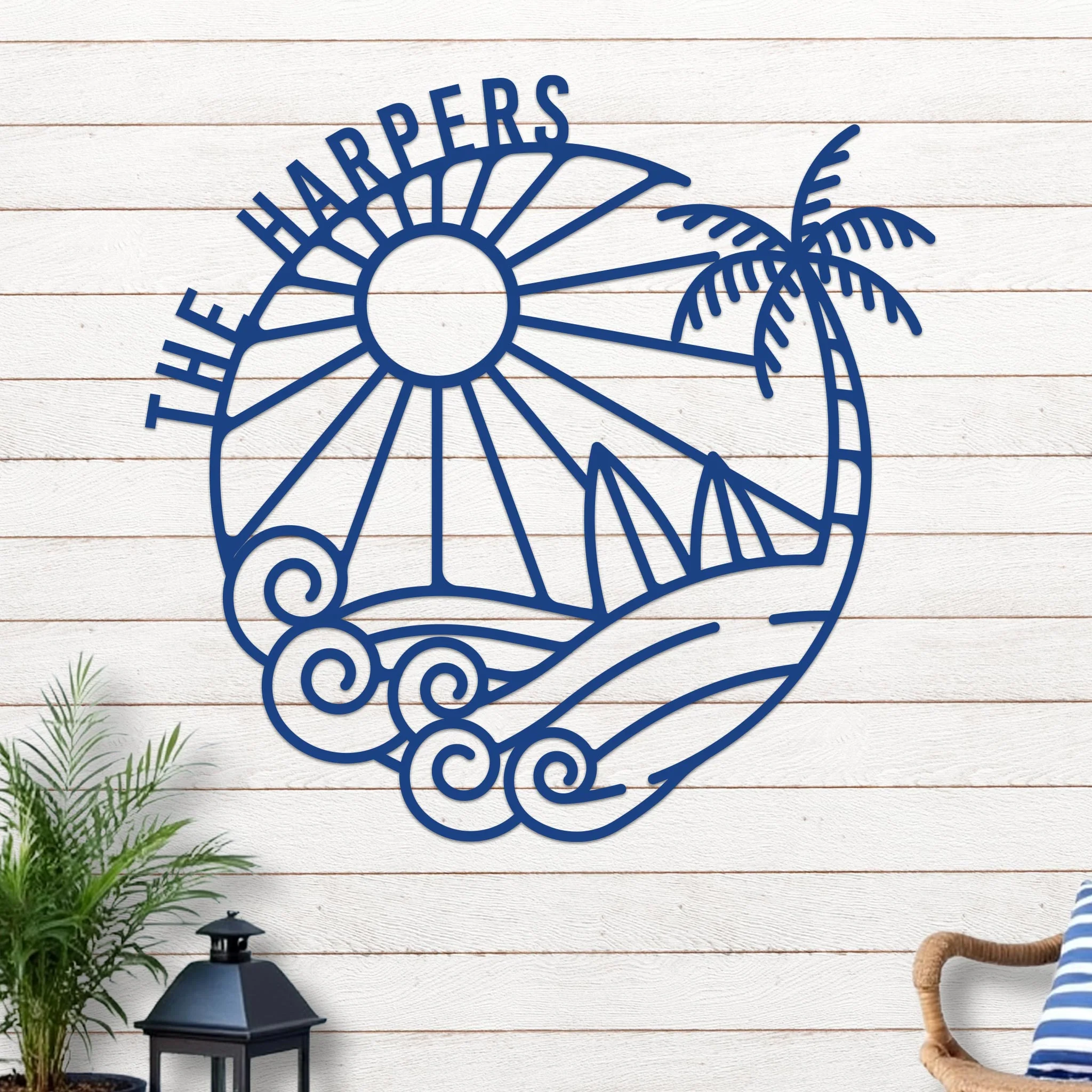 Island Sunset Surf Circle Name Sign - Image 10
