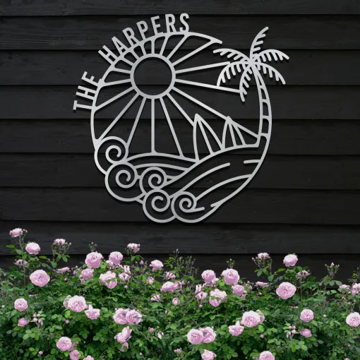 Island Sunset Surf Circle Name Sign - Image 4