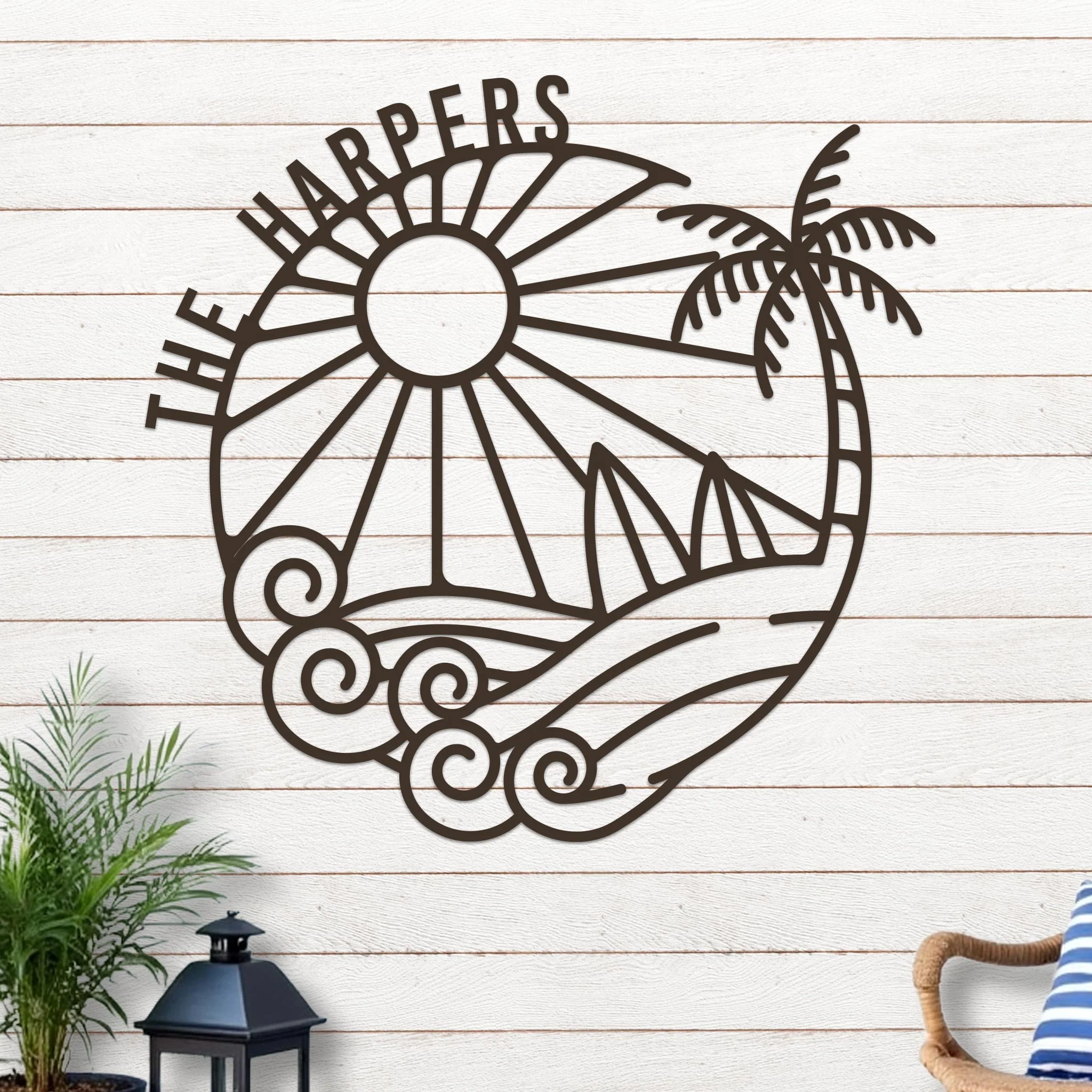 Island Sunset Surf Circle Name Sign - Image 8