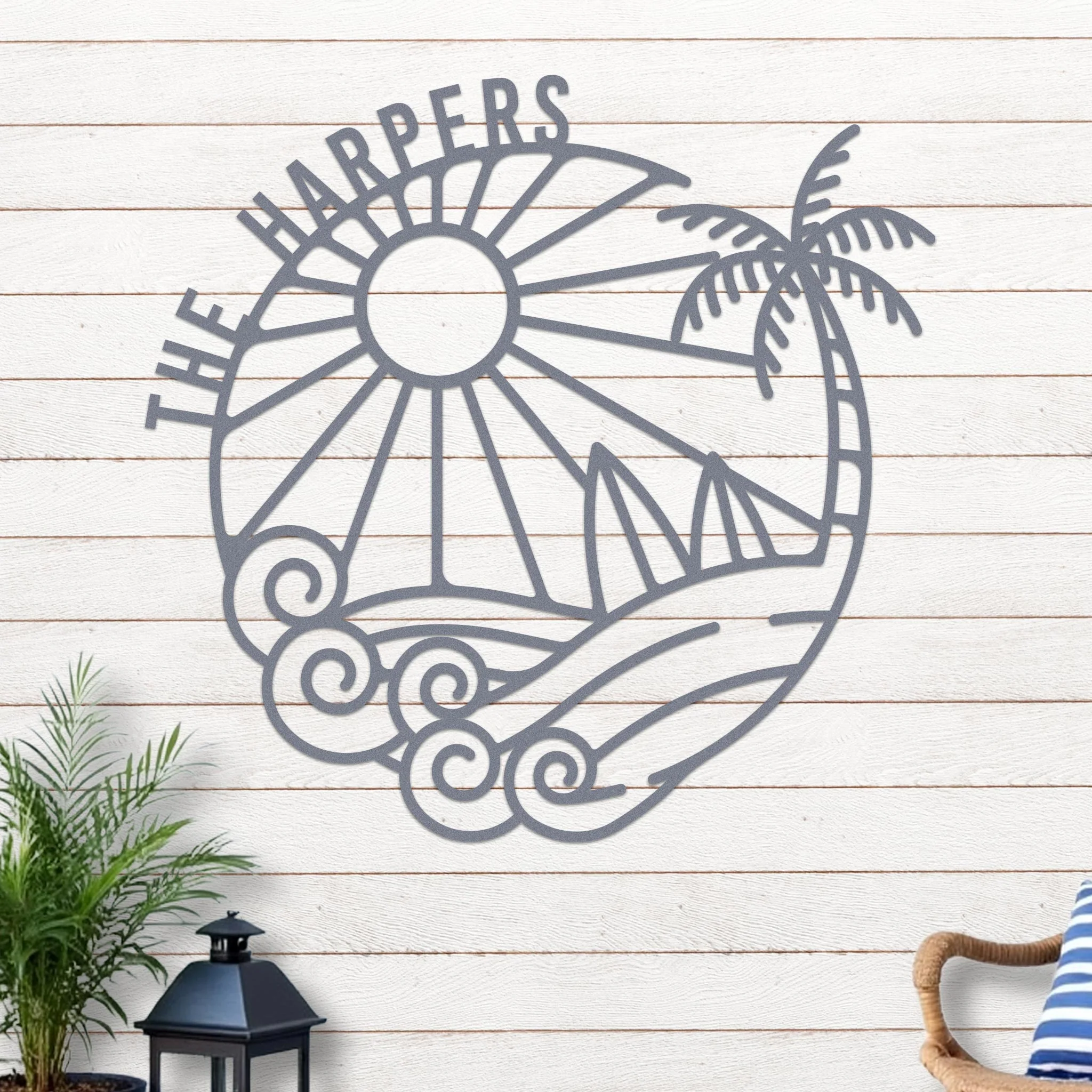 Island Sunset Surf Circle Name Sign - Image 9