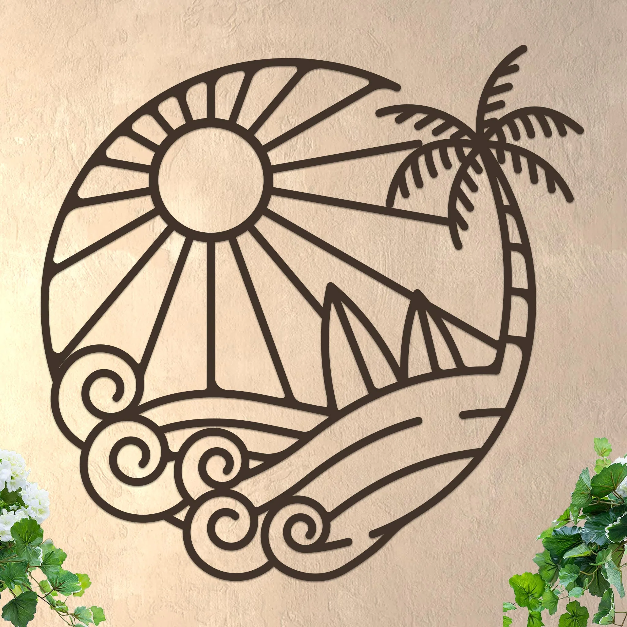 Island Sunset Surf Circle Sign - Image 10