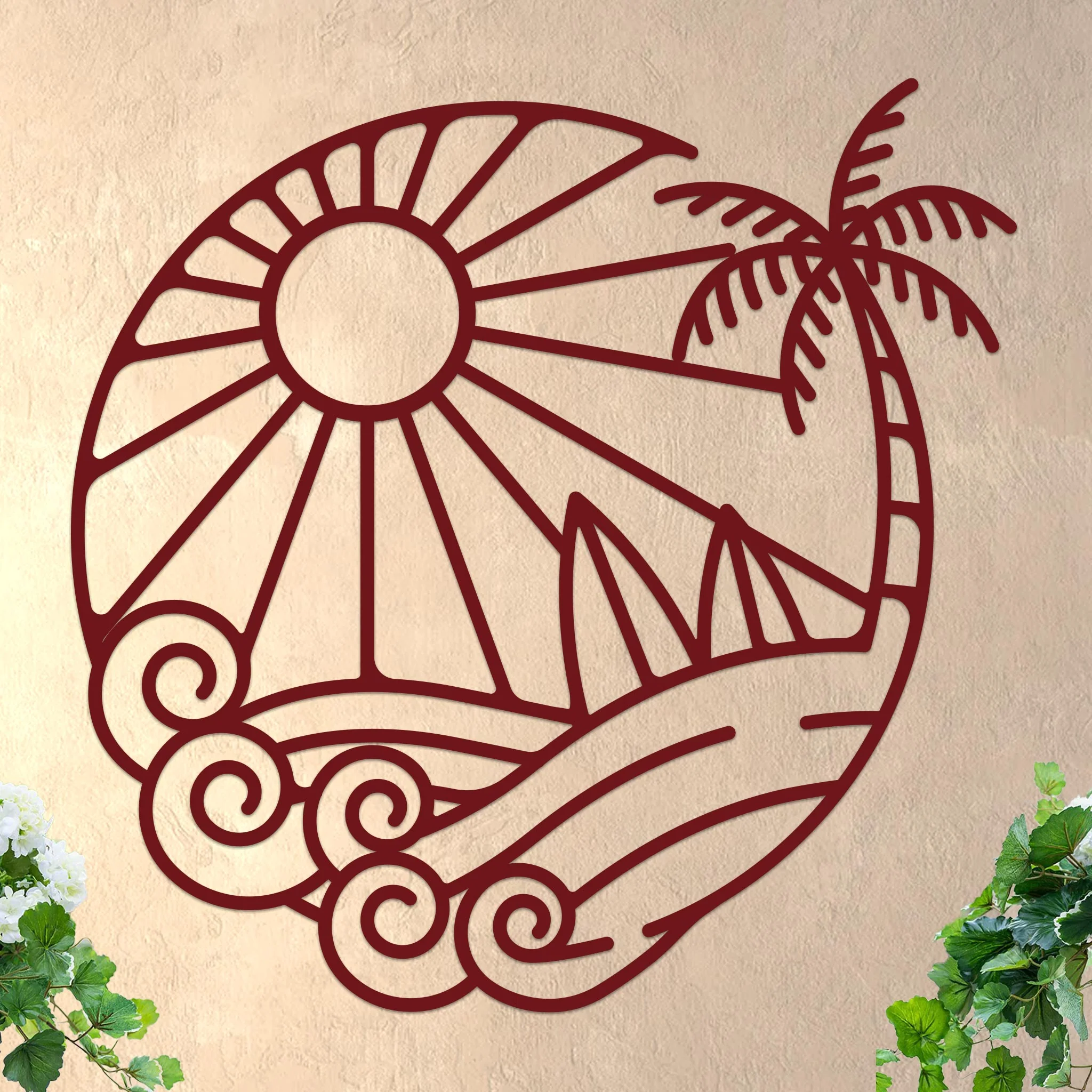 Island Sunset Surf Circle Sign - Image 7