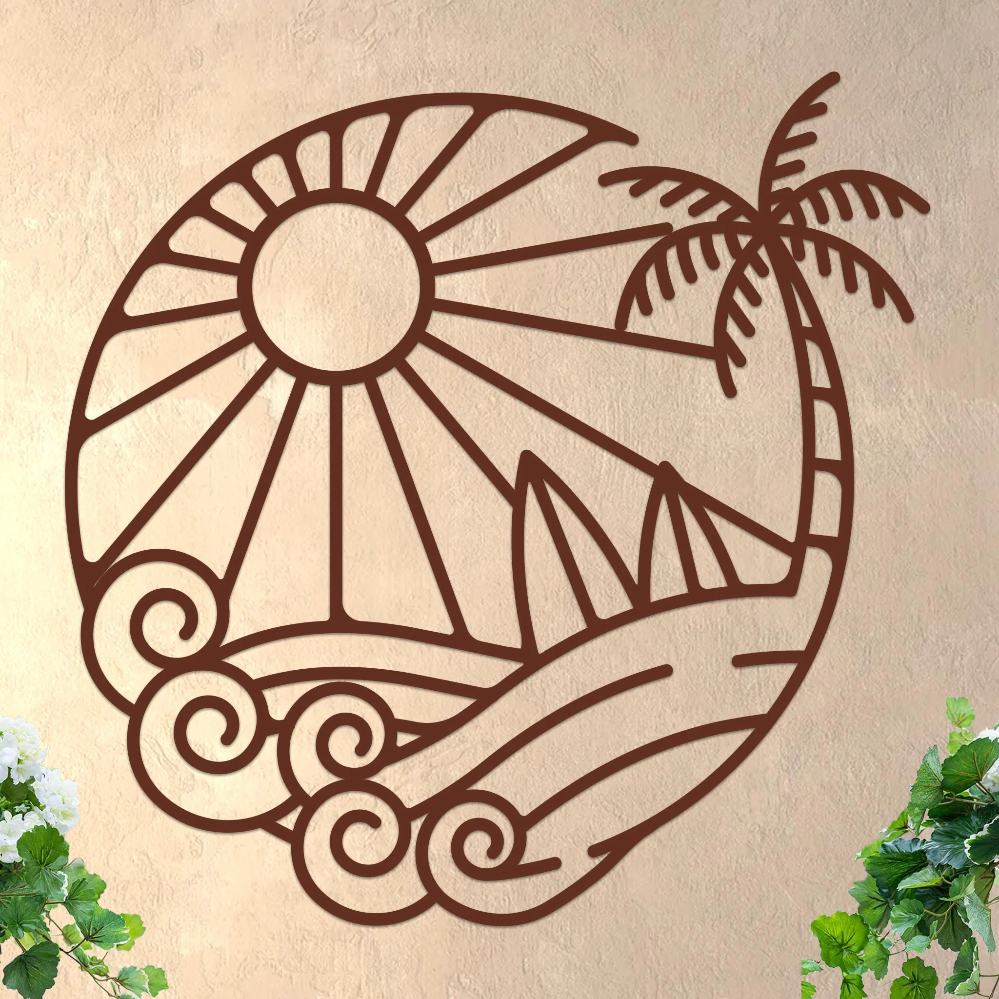 Island Sunset Surf Circle Sign - Image 9