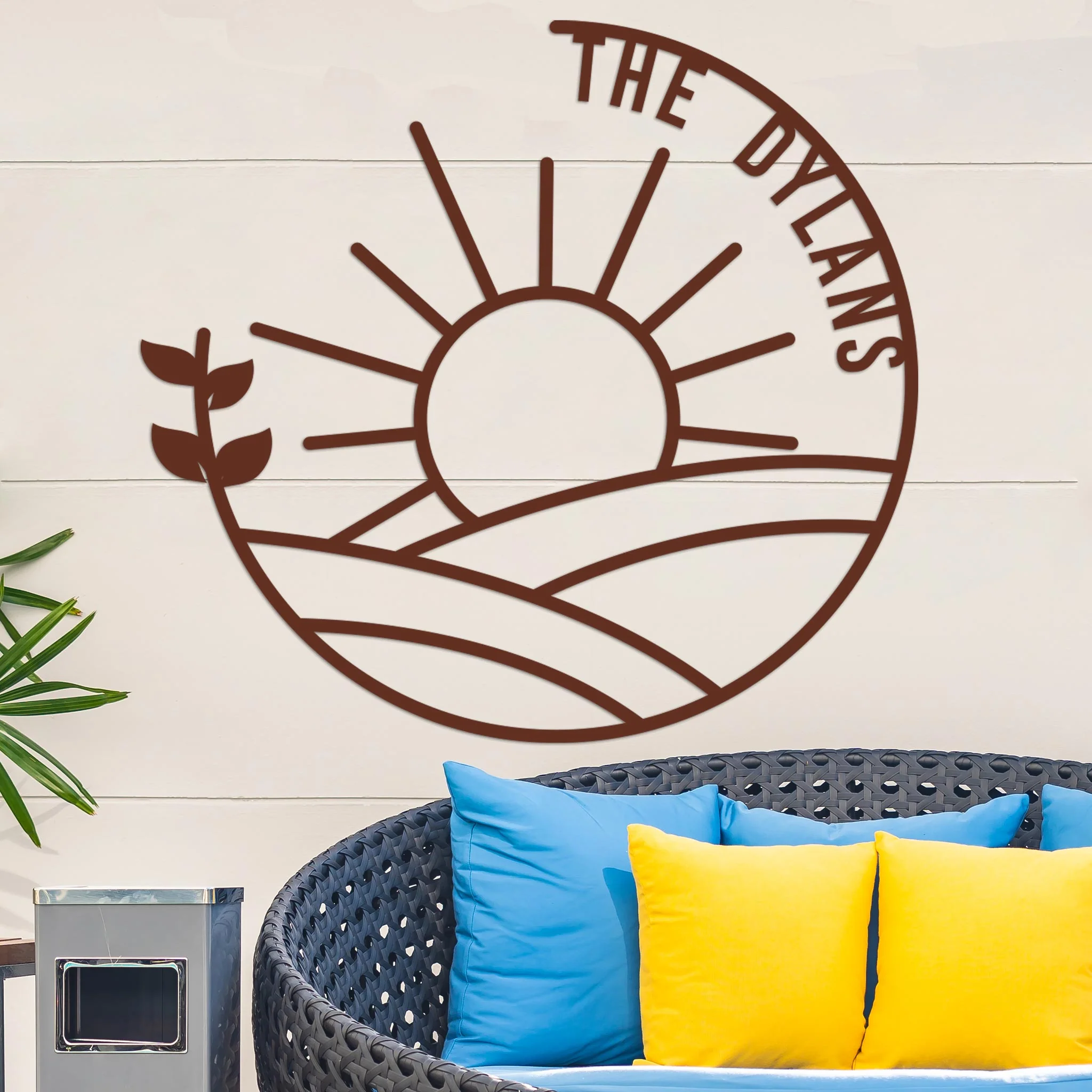 Island Sunset Vine Circle Name Sign - Image 8