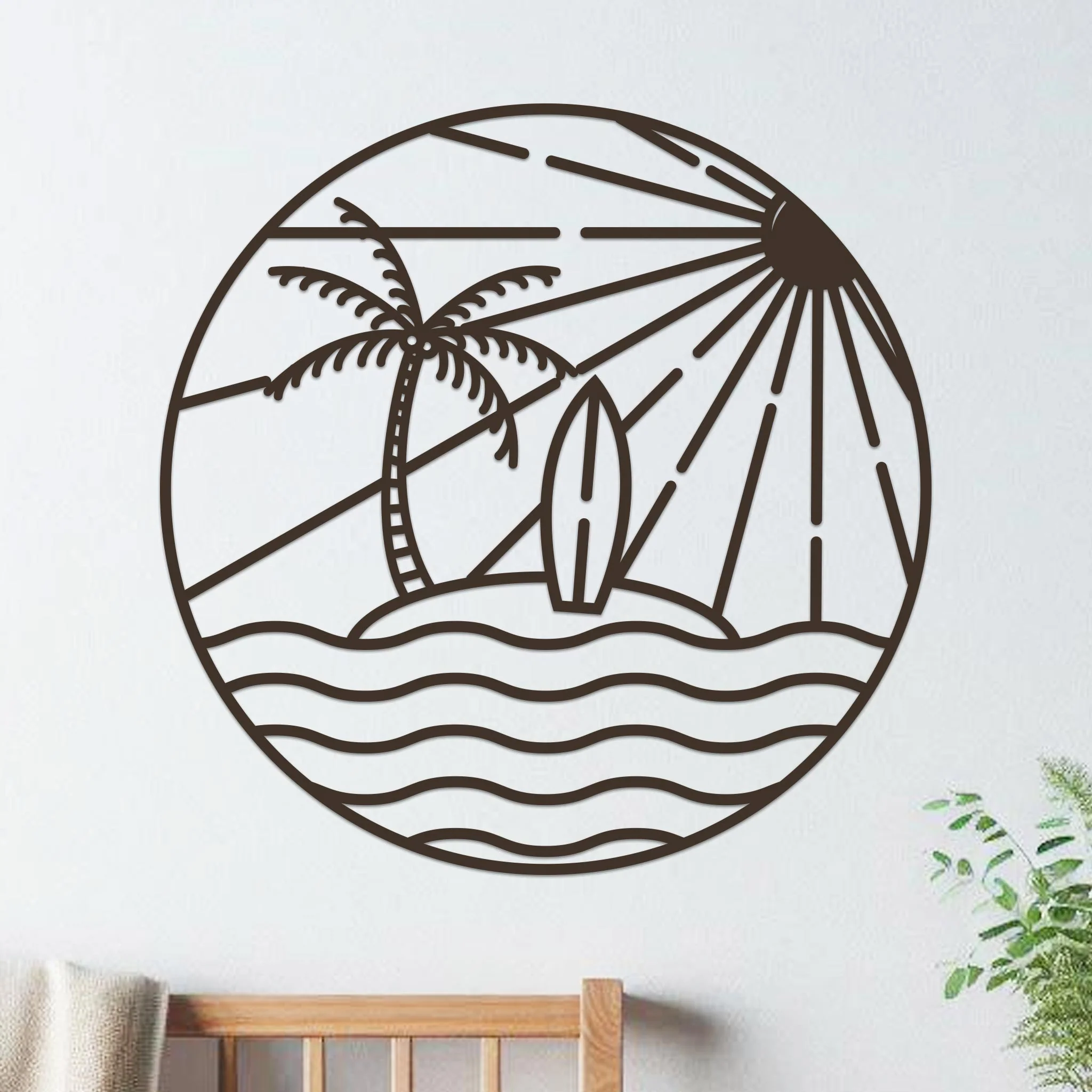 Island Sunset Waves Circle Sign - Image 10