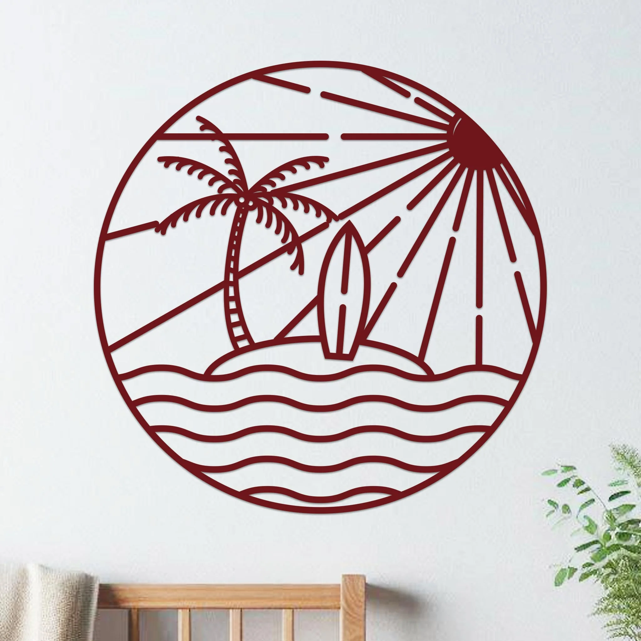 Island Sunset Waves Circle Sign - Image 11