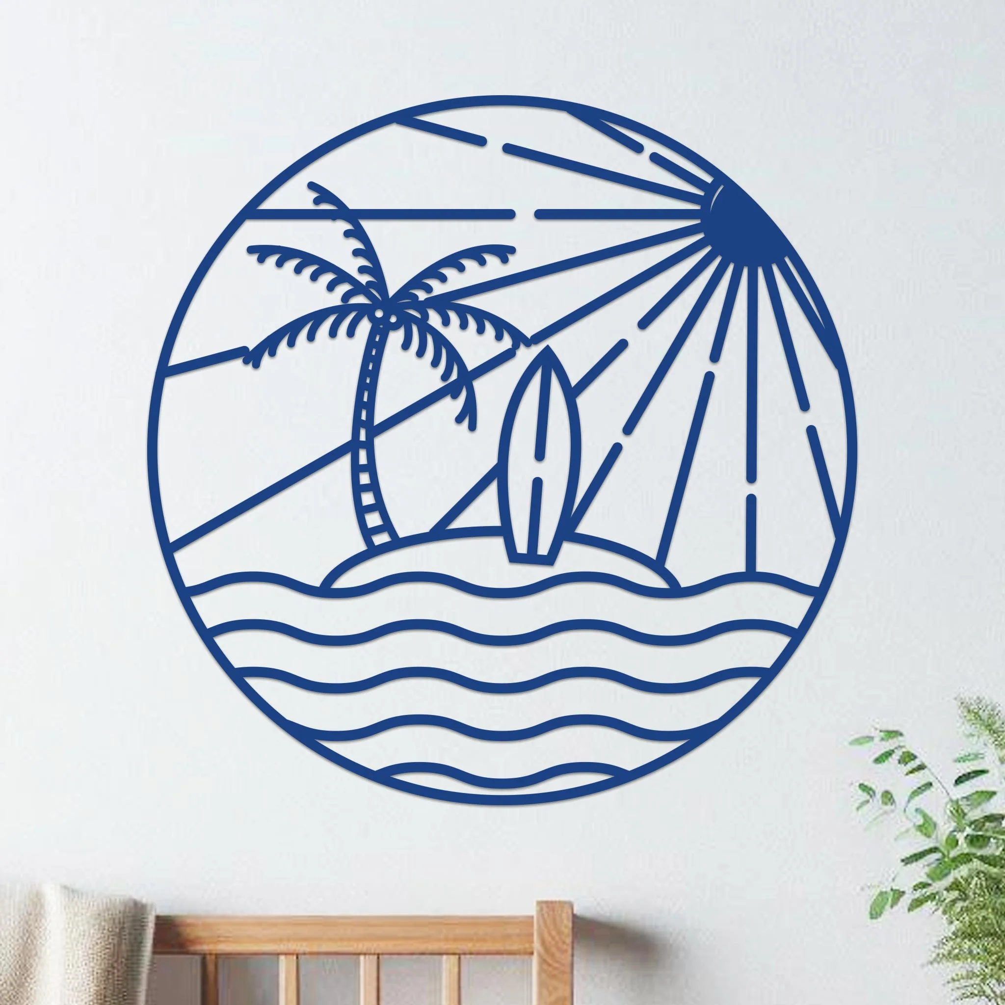 Island Sunset Waves Circle Sign - Image 7