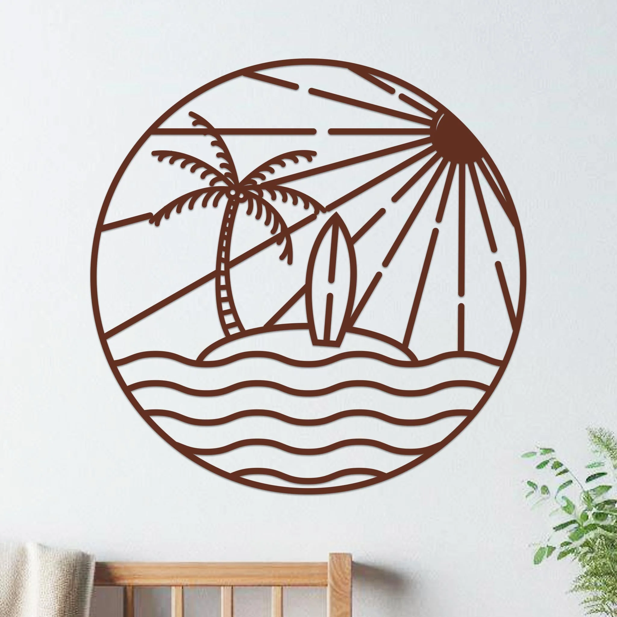 Island Sunset Waves Circle Sign - Image 9