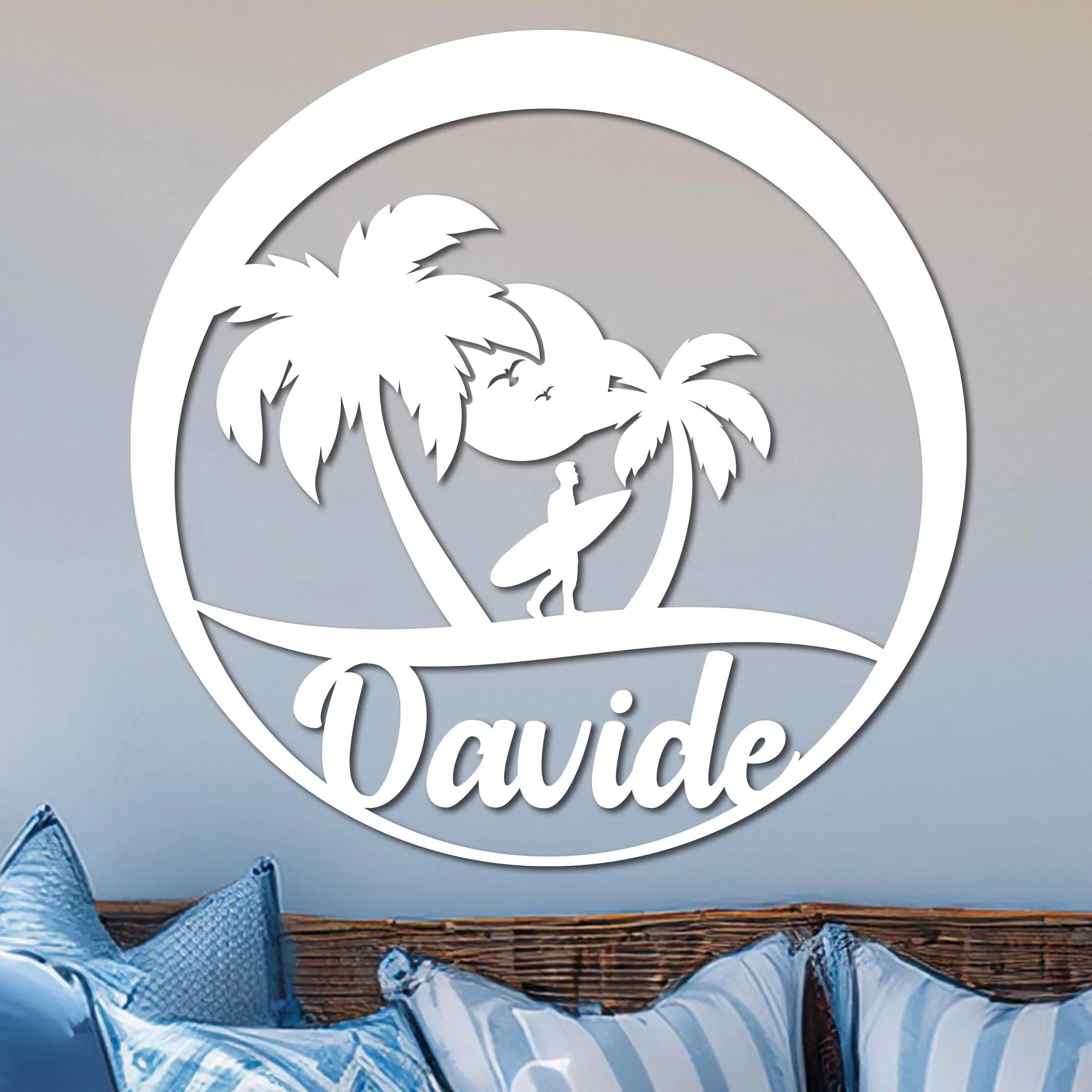 Island Surfer Circle Name Sign - Image 2
