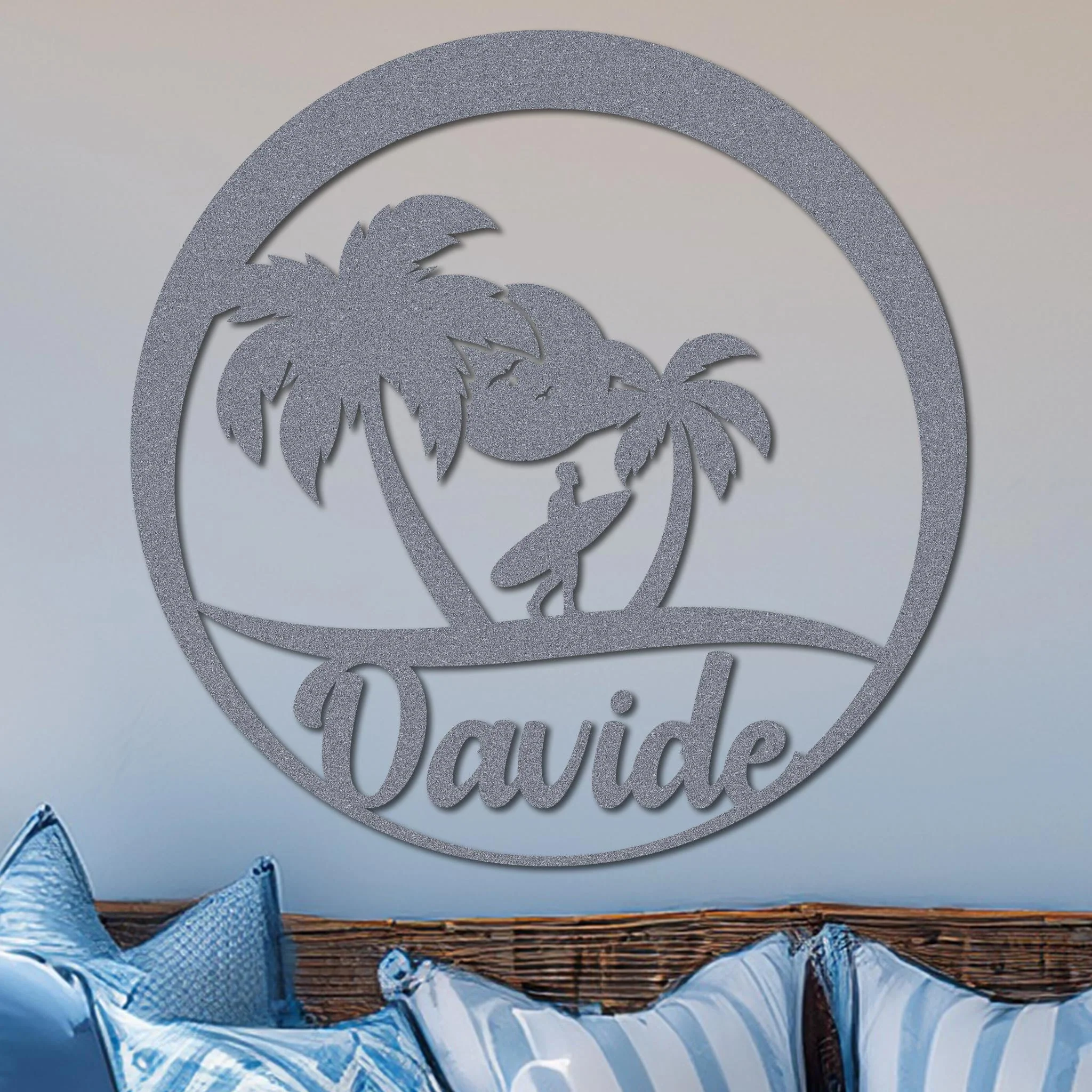 Island Surfer Circle Name Sign - Image 3