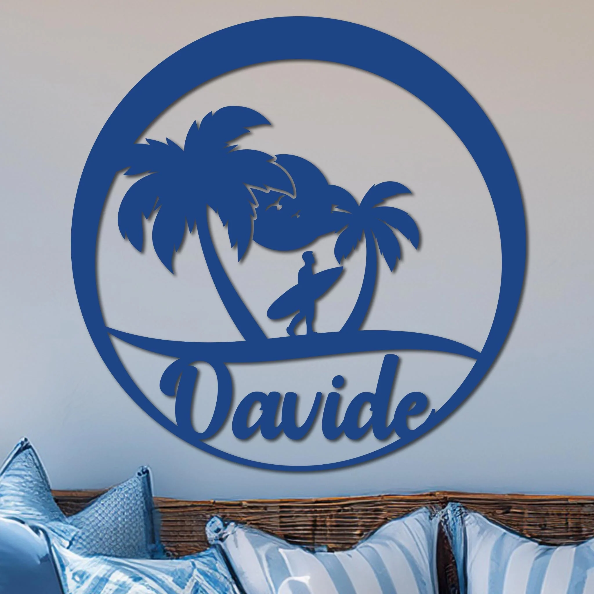Island Surfer Circle Name Sign - Image 4