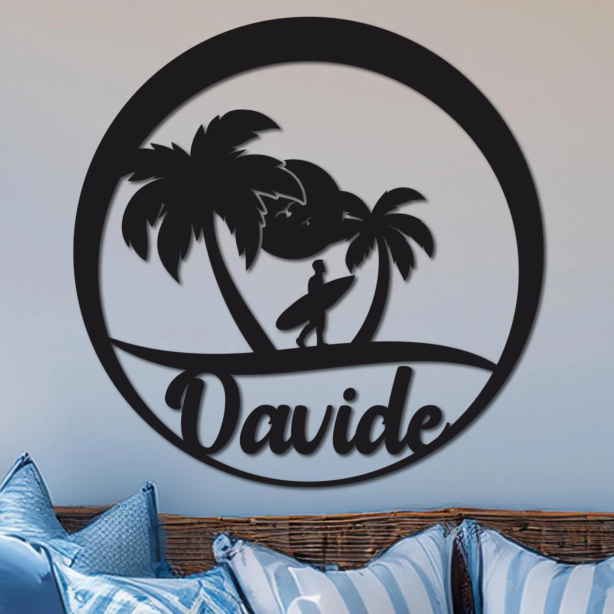 Island Surfer Circle Name Sign - Image 5