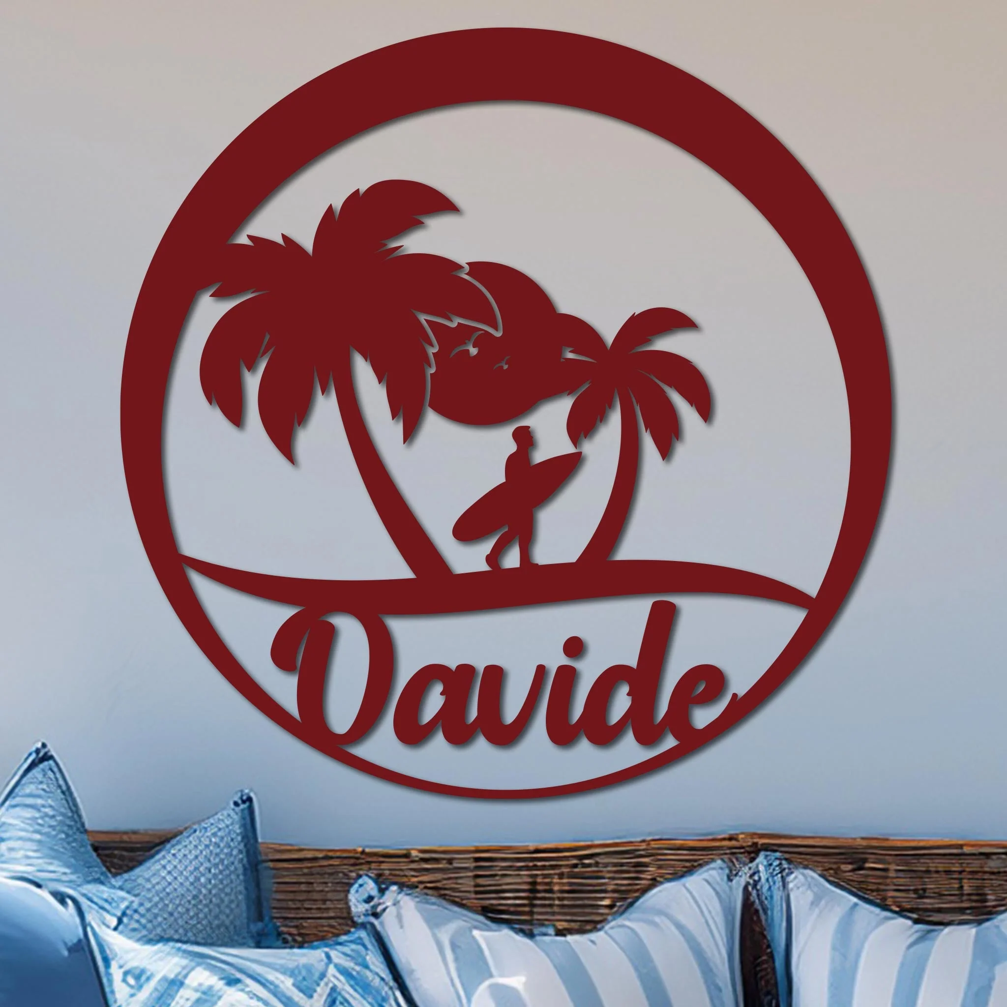 Island Surfer Circle Name Sign - Image 6
